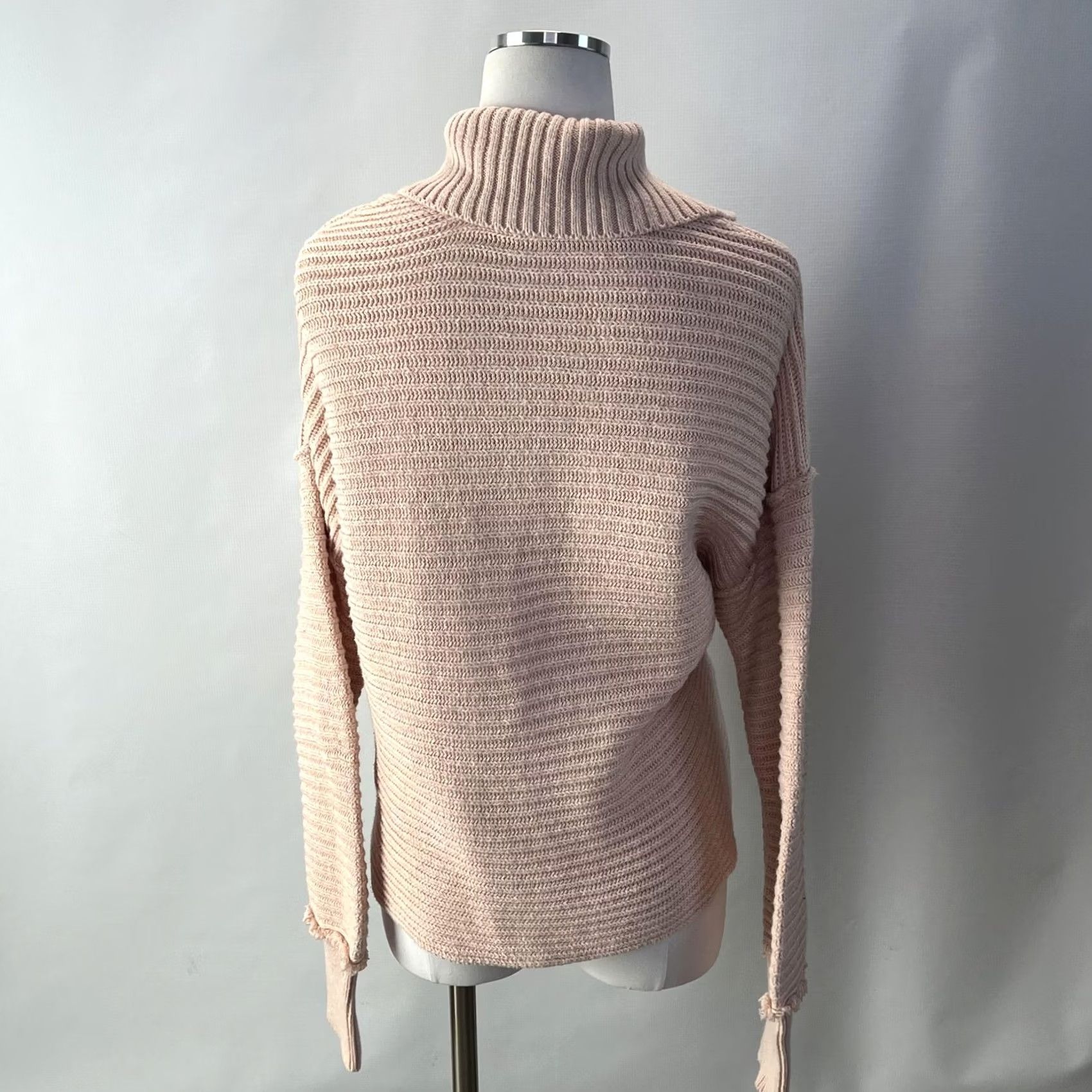 Free People Free People Sweater Womens Small Pink Ribbed Knit V Neck Pullover Boho Lightweight Size S / US 4 / IT 40 - 3 Thumbnail