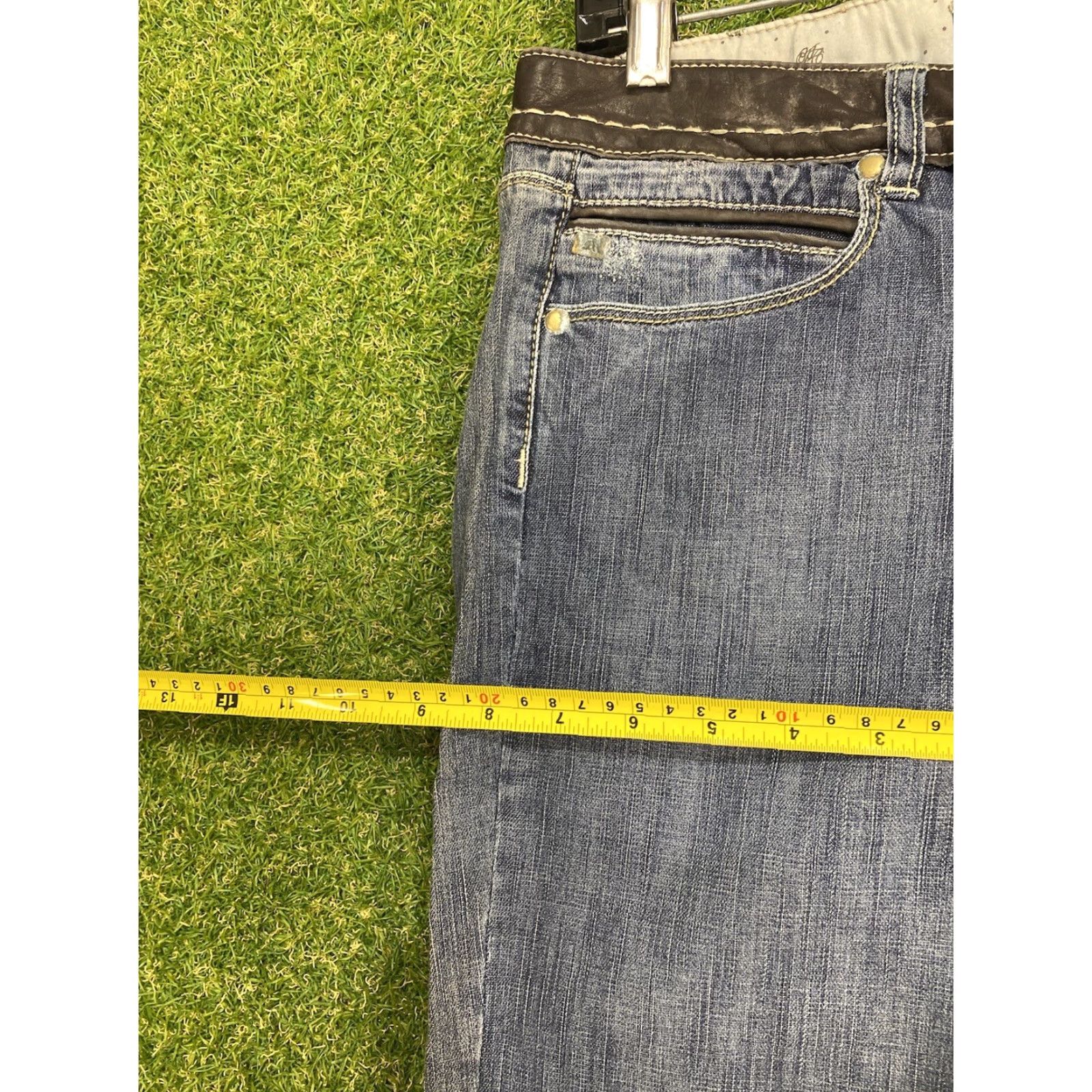 Vintage Allyance Blue Denim Jeans Womens Size 29 Low Rise Flare 30" Inseam Stretch Pockets Size 29" - 5 Thumbnail
