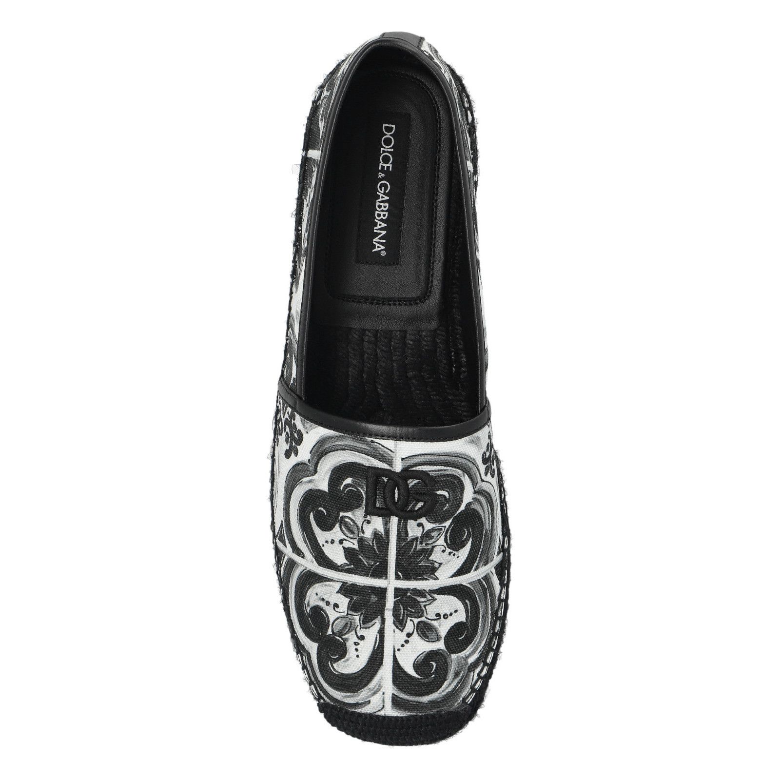 DOLCE&GABBANA Majolica Black White Espadrilles New & Authent