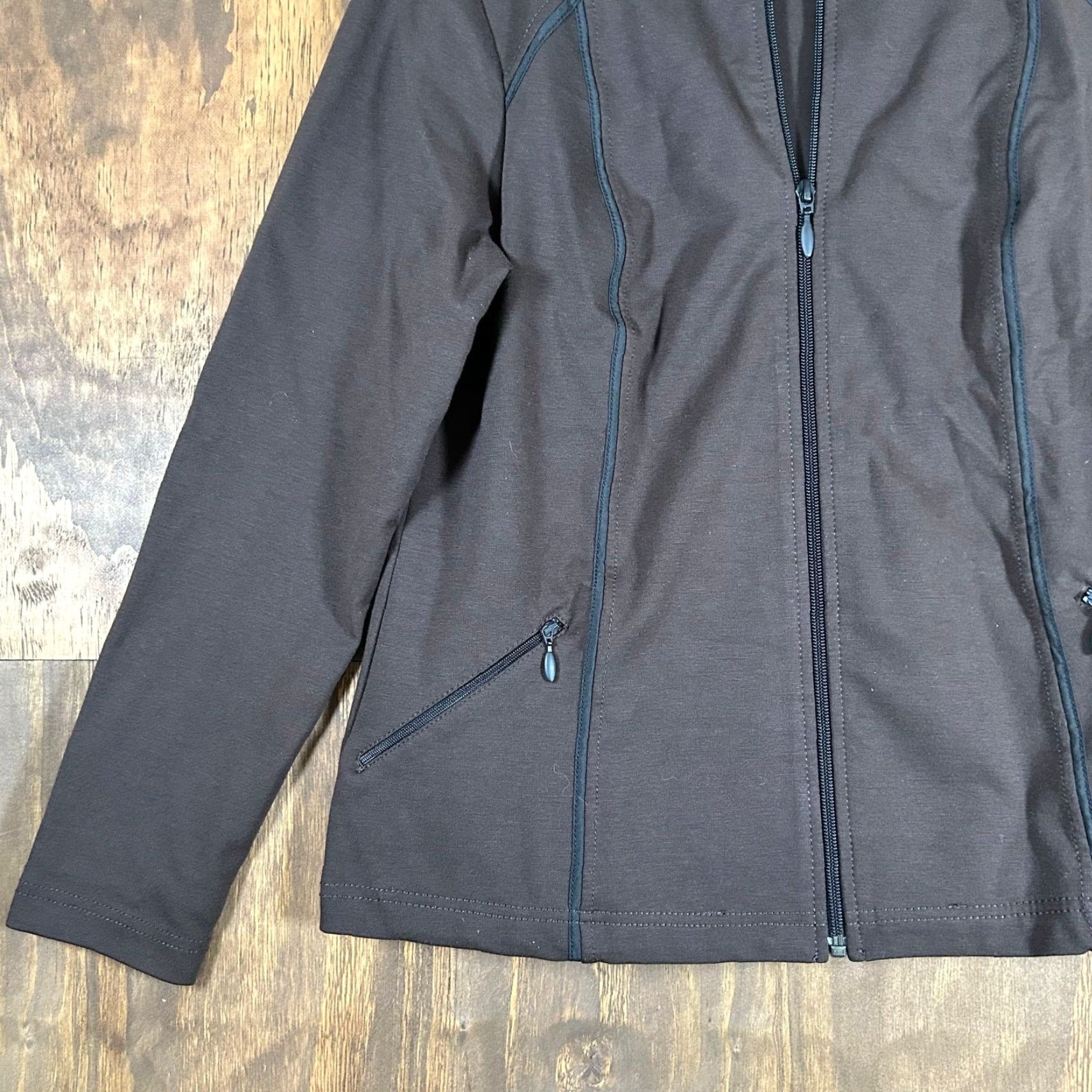 Vintage Chico's The Weekend Womens Jacket Brown Full Zip Long Sleeve Stretch M Jacket Cross-List: Casual Workwear Size M / US 6-8 / IT 42-44 - 3 Thumbnail