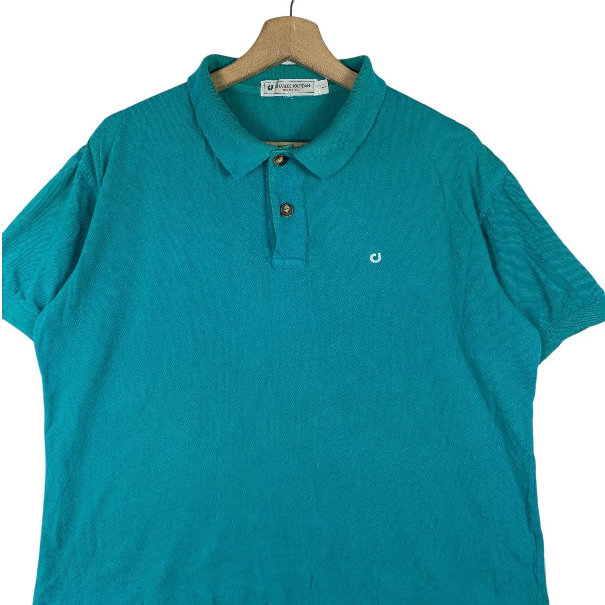 Charles Jourdan Vintage CHARLES JOURDAN MONSIEUR Plain Polo Tee Shirt Top Size US L / EU 52-54 / 3 - 3 Thumbnail