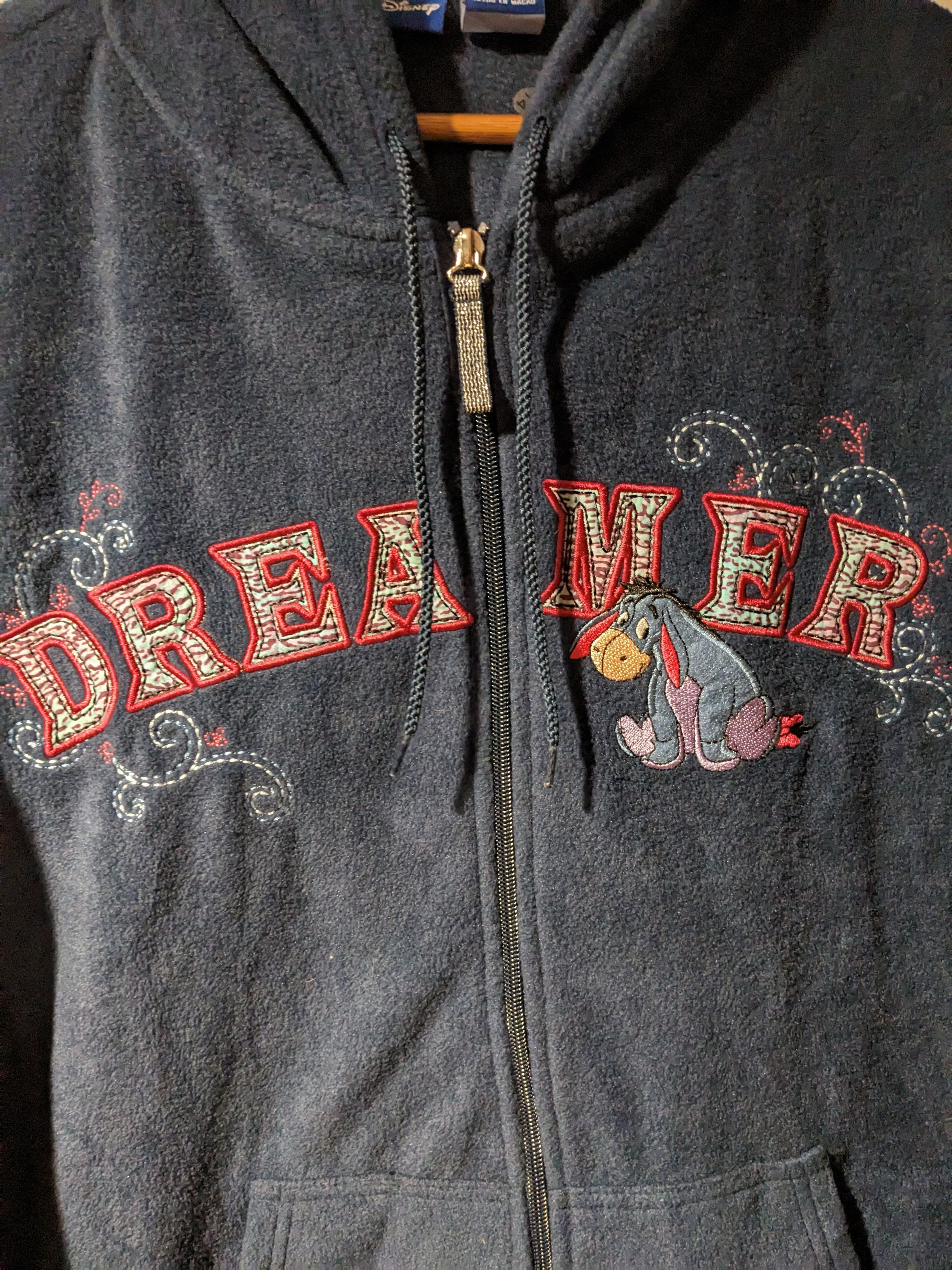 Disney × Vintage Vintage Y2K Winnie the Pooh Eeyore 1X Full Zip Fleece Hoodie Size XL / US 12-14 / IT 48-50 - 2 Thumbnail
