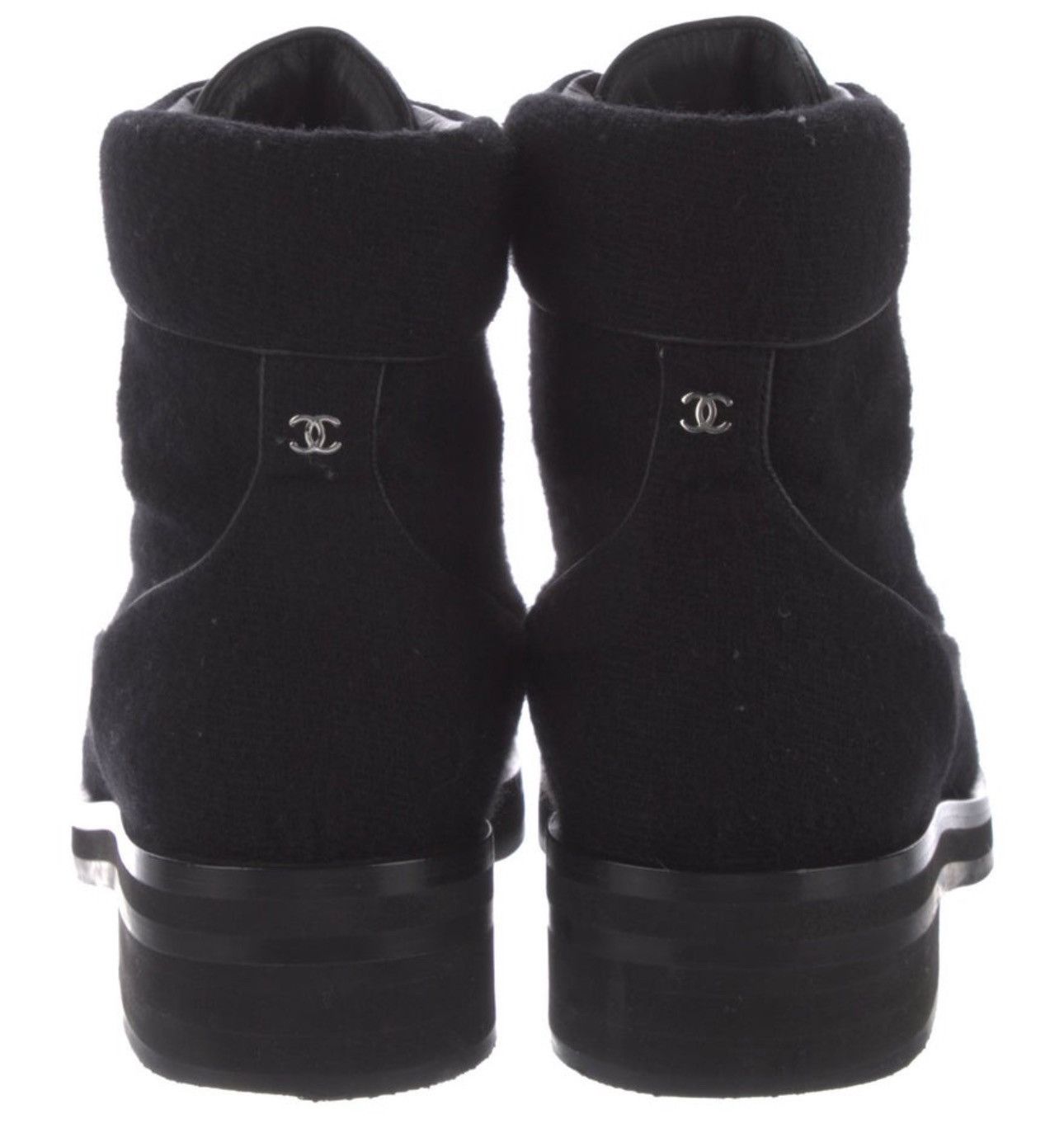 Chanel Chanel 2016 Wool Ankle Lace-Up Boots Size US 12 / EU 45 - 2 Thumbnail