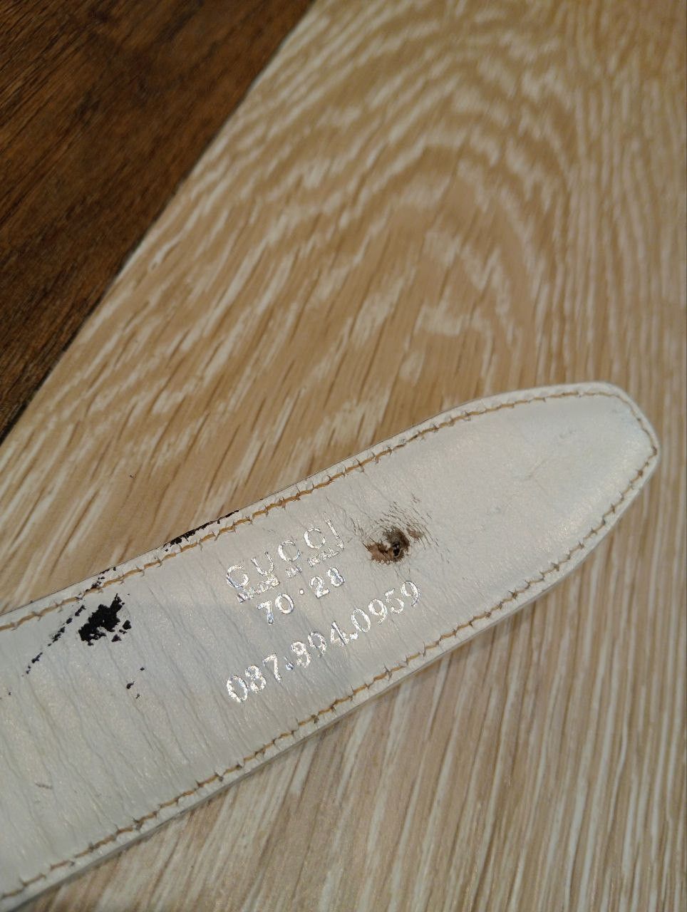 Gucci LUXURY GUCCI WHITE LEATHER BELT Size ONE SIZE - 4 Thumbnail