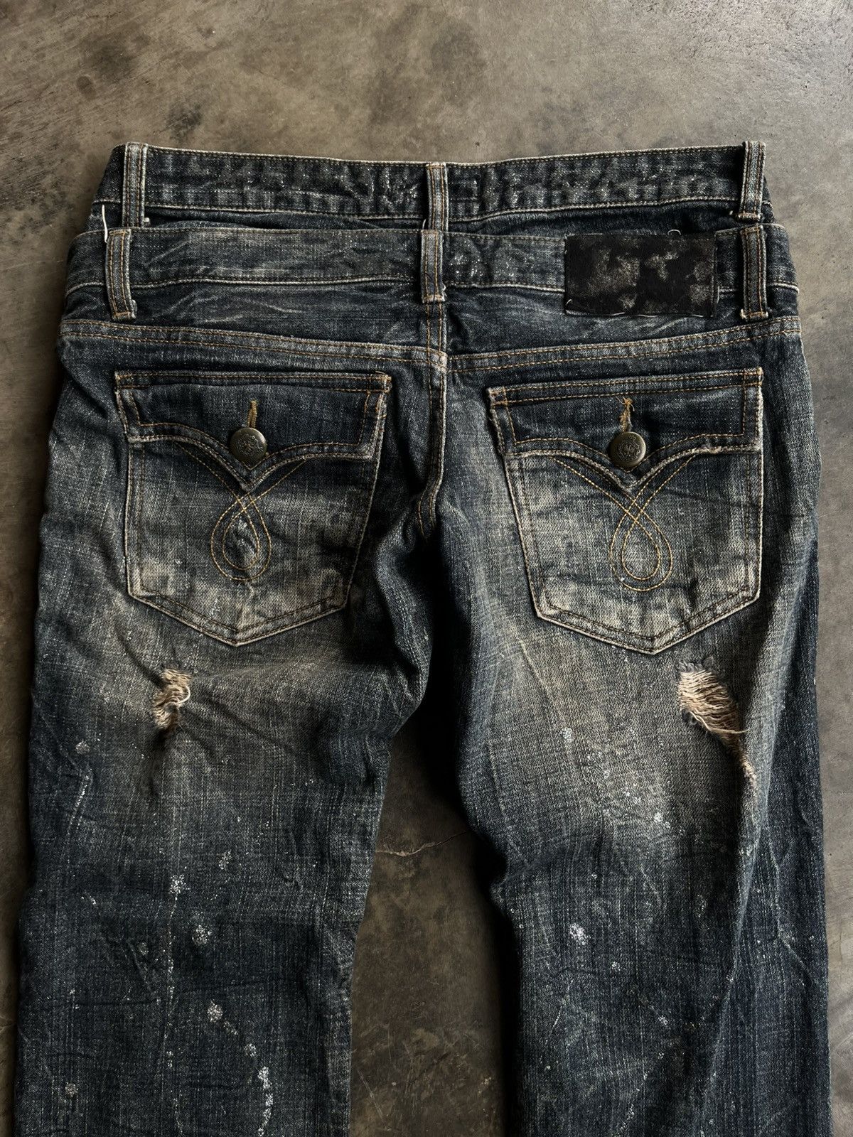 Isamu Katayama Backlash 2000s JAPANESE VENCE DISTRESSED FLARE BOOTCUT PANTS DENIM Size US 29 - 2 Thumbnail