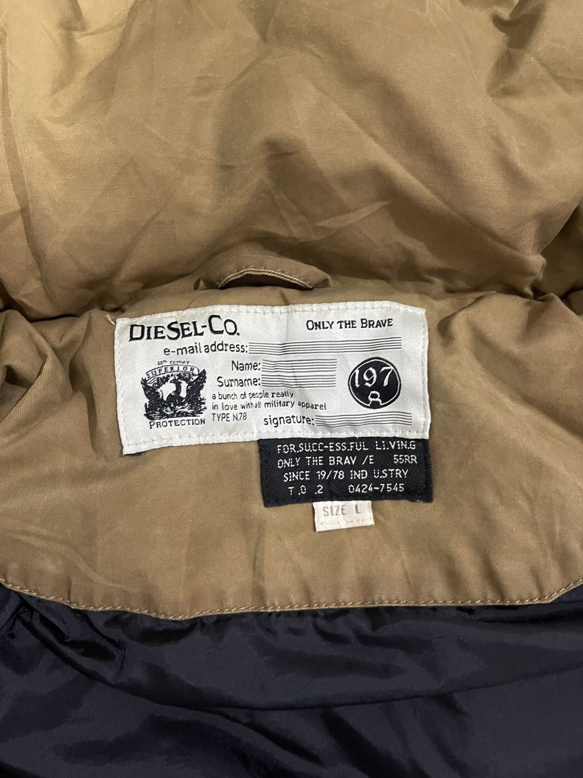 Diesel × Vintage Diesel 1978 Military Apparel Type N78