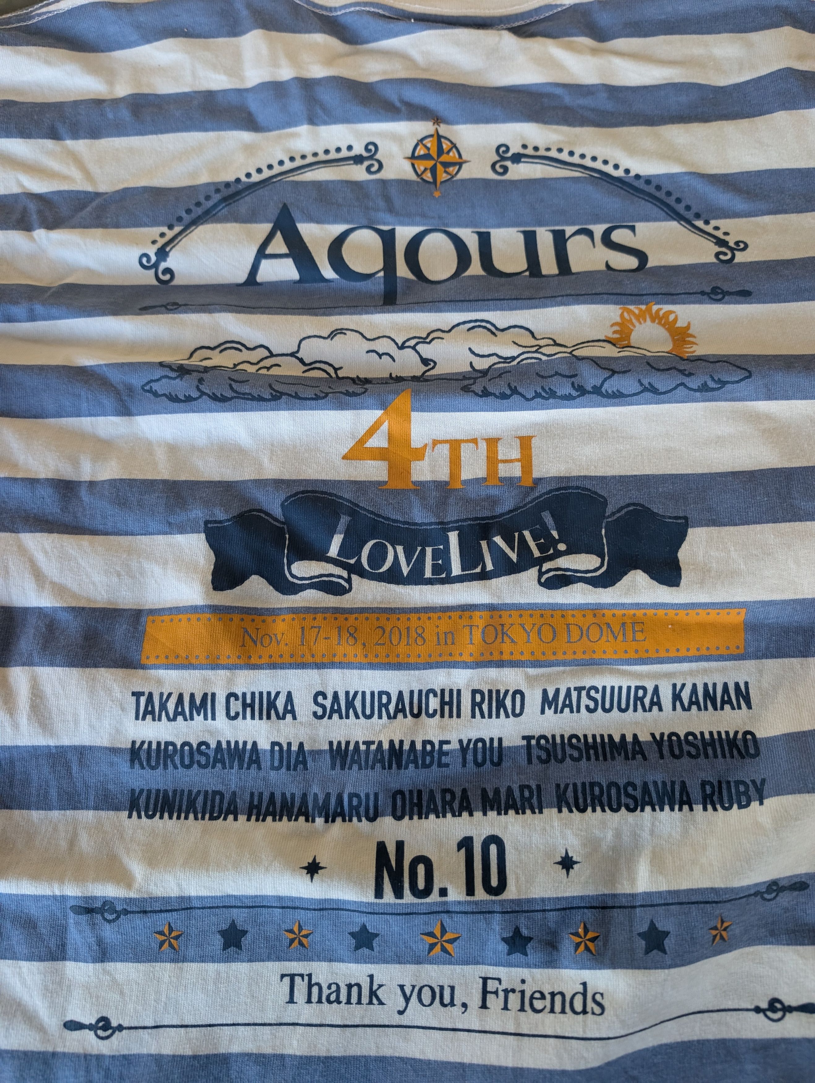 Japanese Brand Aqours 4th Love Live! -Sailing to the Sunshine- T Shirt Size US M / EU 48-50 / 2 - 10 Thumbnail