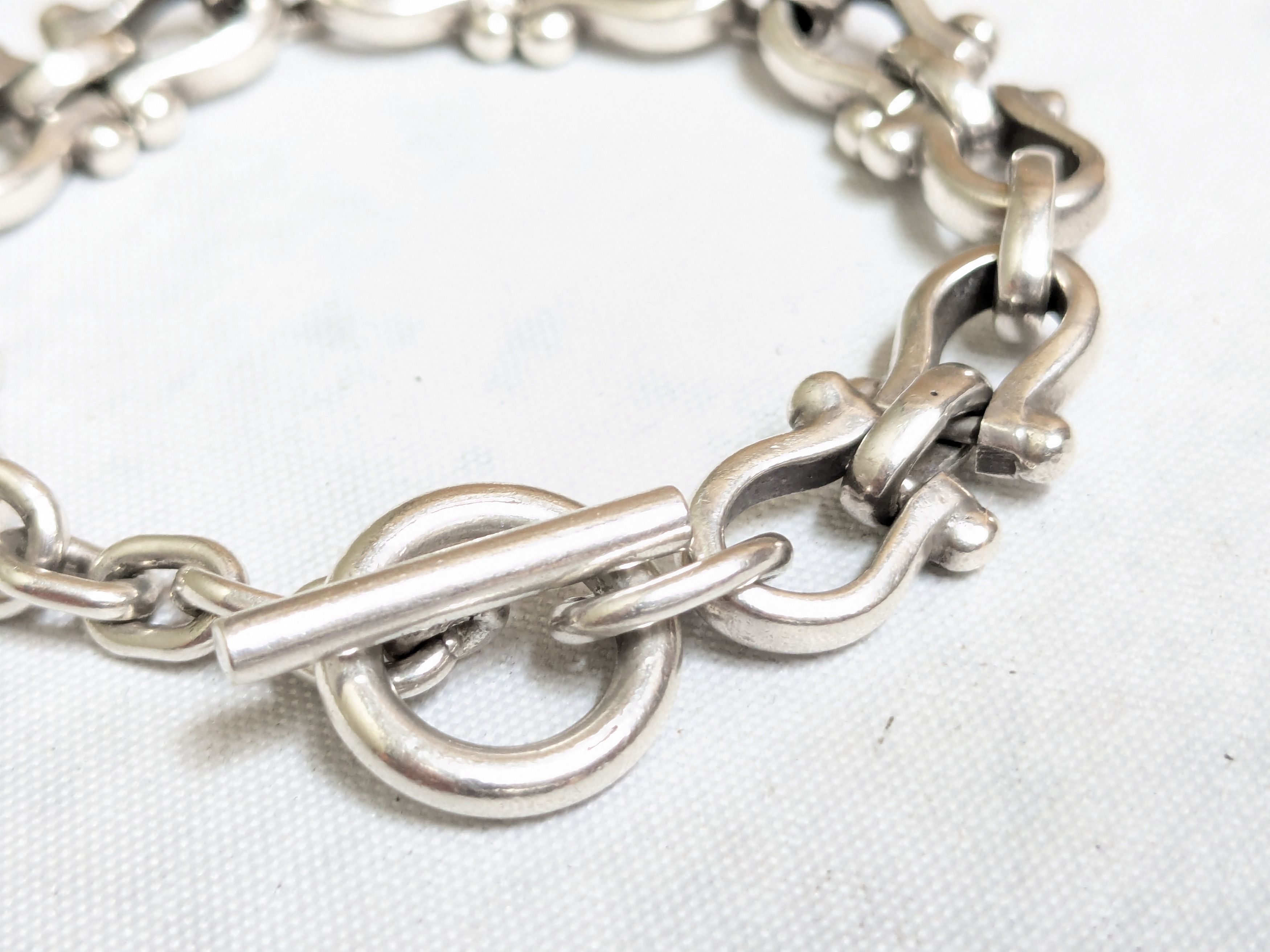Jewelry Vintage Sterling Silver Equestrian Bracelet 6.75" Stirrup Size 26 - 5 Thumbnail