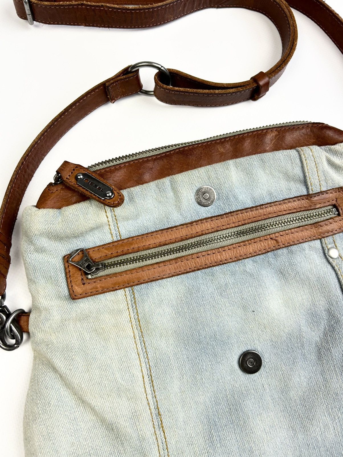 Diesel × Vintage Vintage Diesel Avantgarde Shoulder Jeans Bag Rare Y2K Size ONE SIZE - 7 Thumbnail