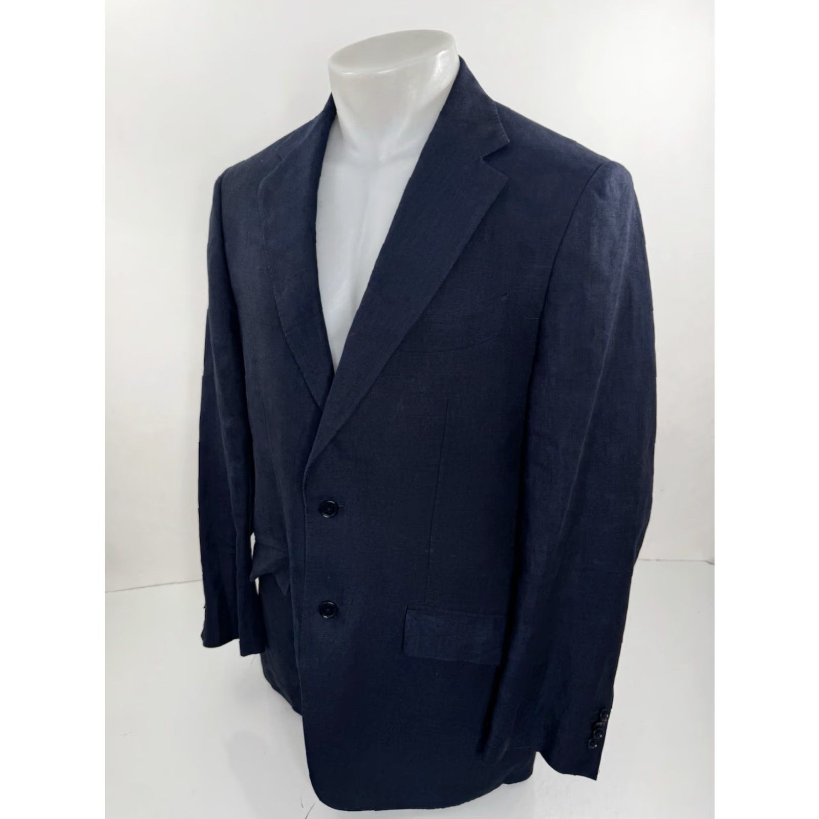 Robert Talbott Robert Talbott Carmel Blazer Jacket Mens M Blue - Linen - Regular - Toy? Size 40R - 2 Thumbnail