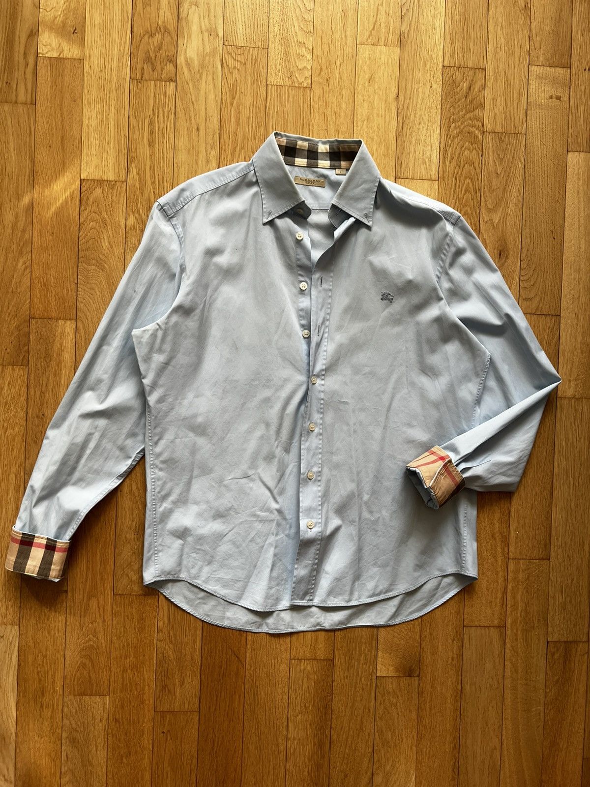 Burberry × Vintage Burberry Blue L Long-sleeve Shirt Size US L / EU 52-54 / 3 - 2 Thumbnail