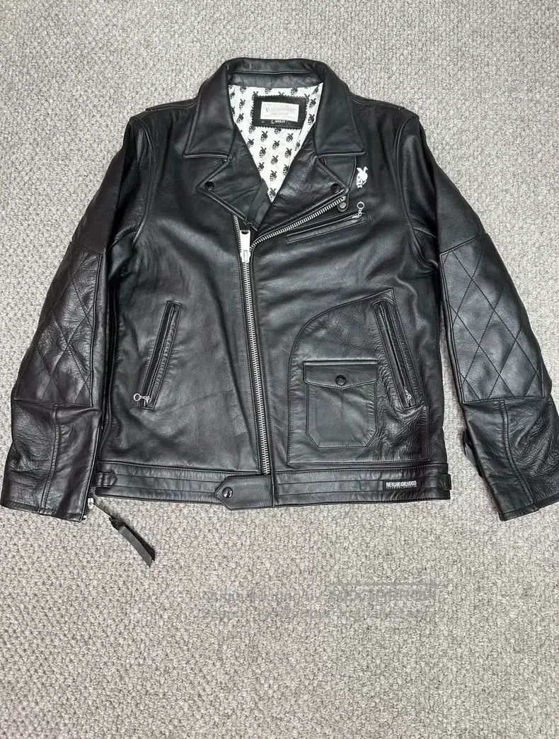 Neighborhood Heavy Duty Biker Leather Jacket Old Style