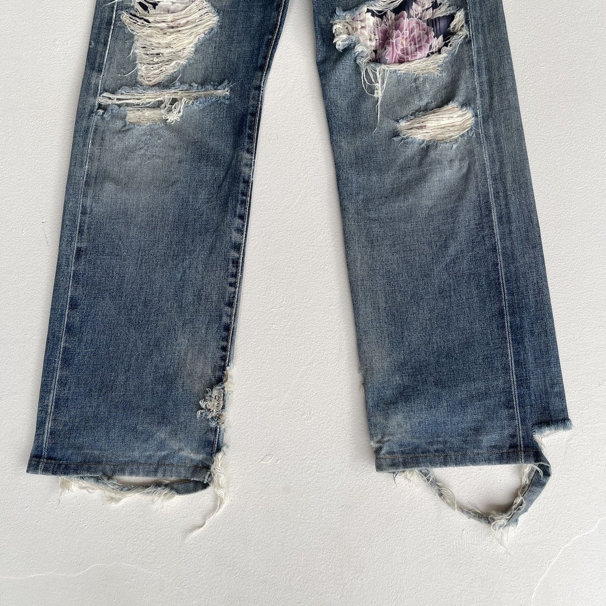 Edwin Thrashed Edwin 505SX Selvedge Crazy Ripped Distressed Denim Size US 30 / EU 46 - 5 Thumbnail