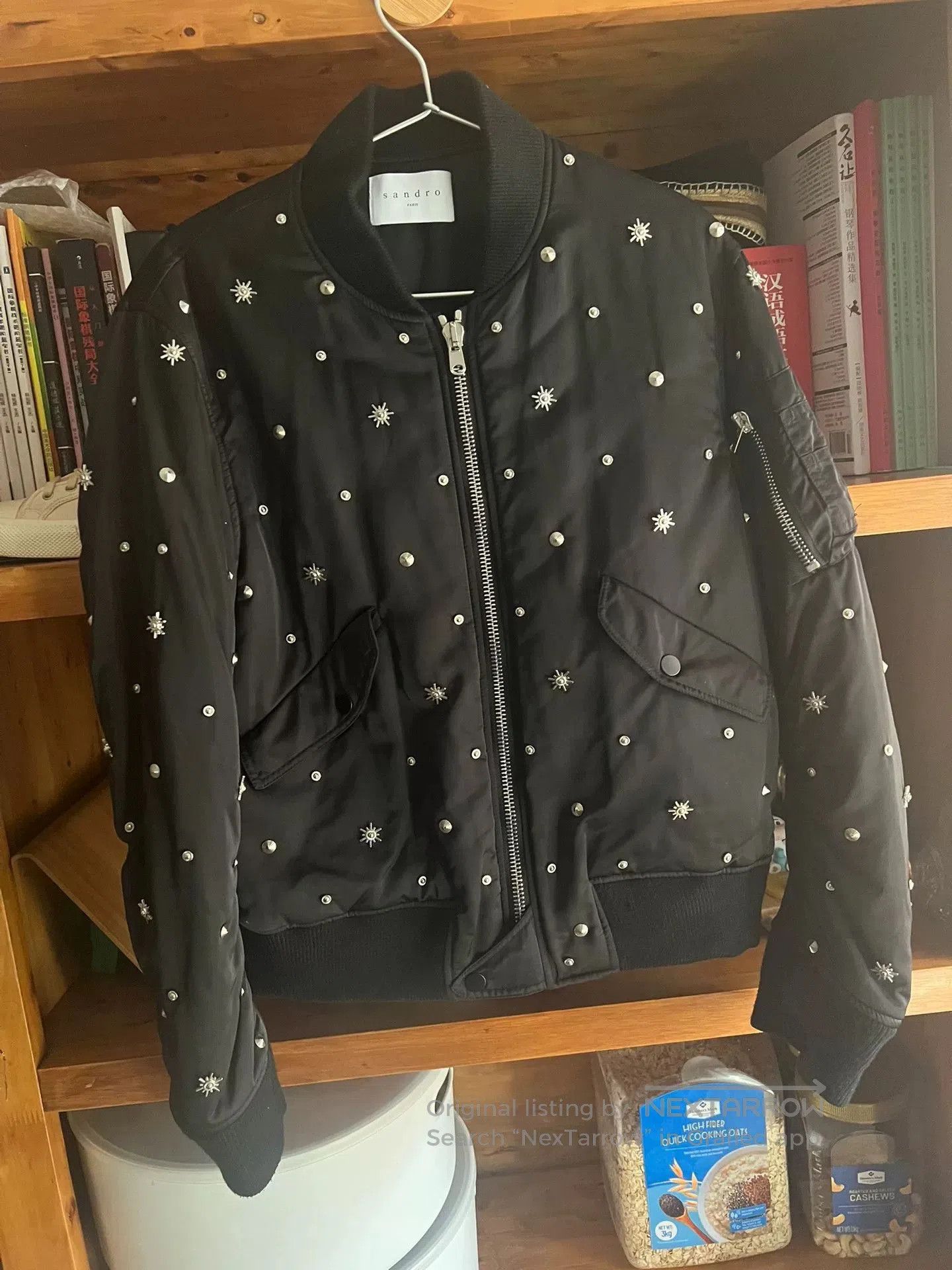 Japanese Brand Black Studded Flight Jacket. Size US L / EU 52-54 / 3 - 2 Thumbnail