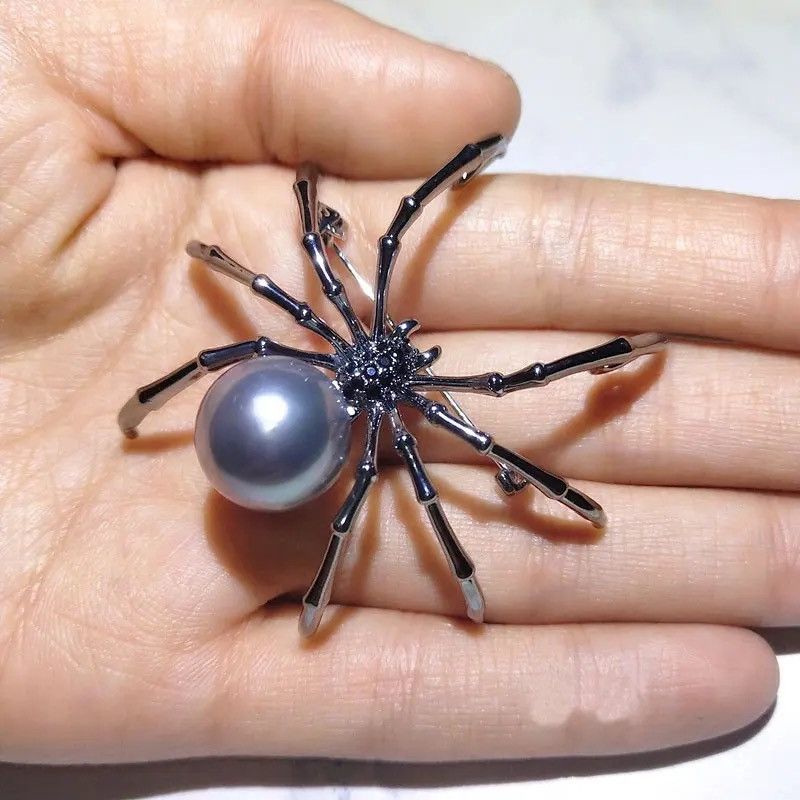 Designer Exaggerated black spider creative brooch Size ONE SIZE - 4 Thumbnail