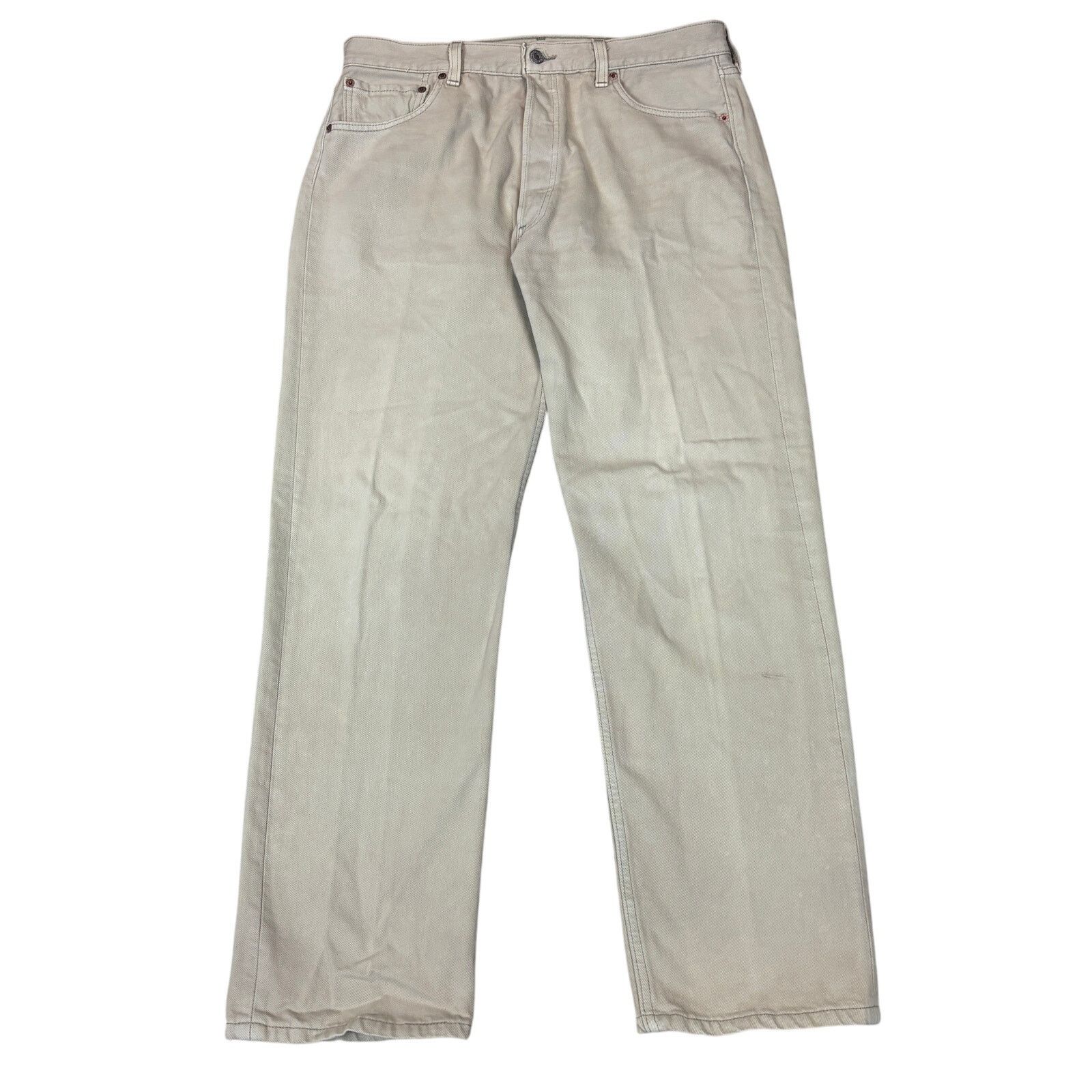 Levi's × Vintage Vintage 90s Levi's 501 Straight Leg Beige Denim Jeans 36x30 Size US 36 / EU 52 - 1 Thumbnail