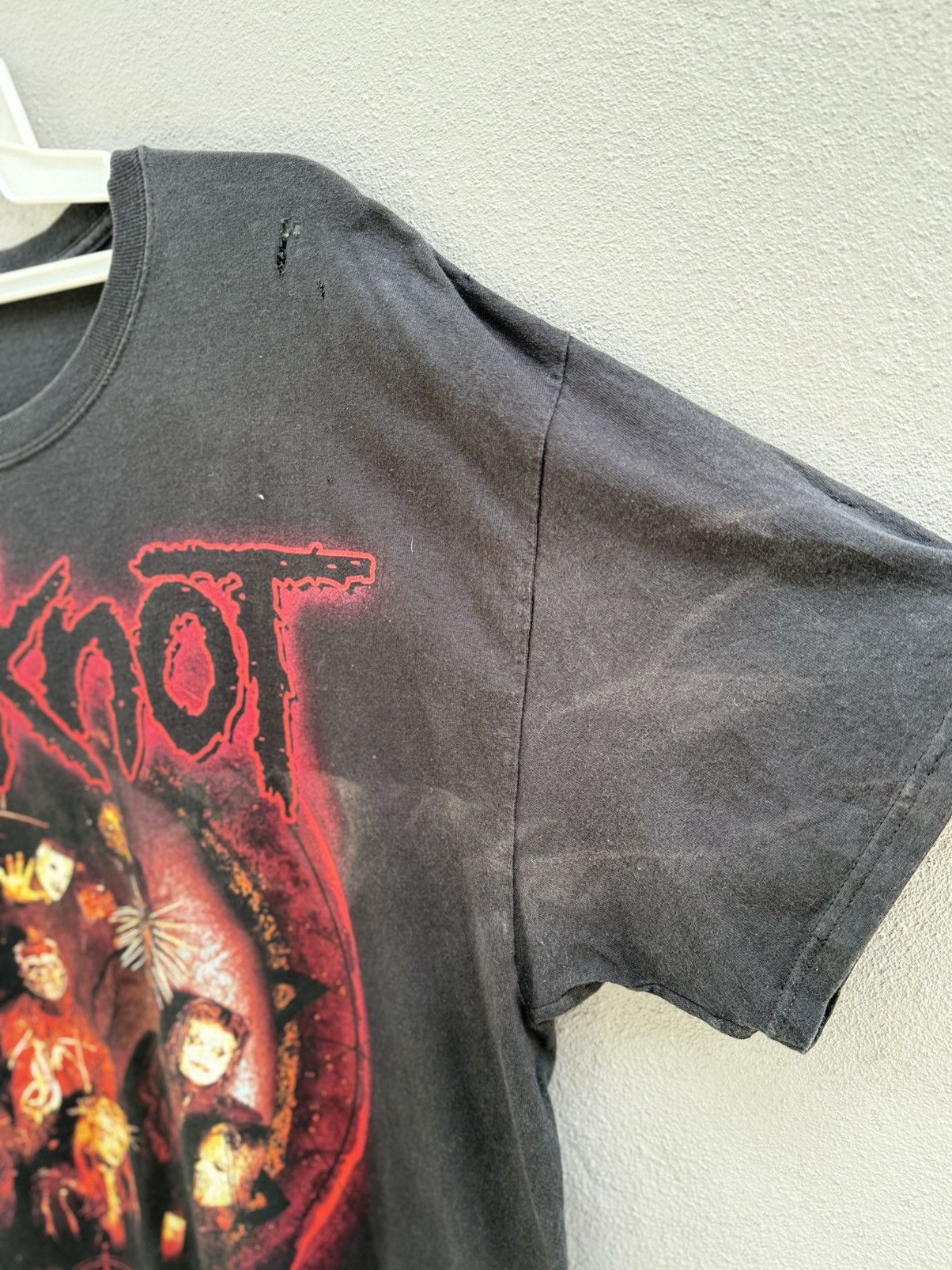 Band Tees Thrashed Y2K Slipknot Lineup Distressed Sun Faded Grunge T Size US XL / EU 56 / 4 - 8 Thumbnail