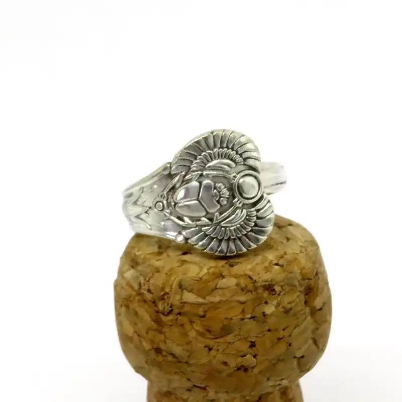 Jewelry × Vintage Creative Egyptian Inspired Designs Sacred Wing Scarab Ring Size ONE SIZE - 2 Thumbnail