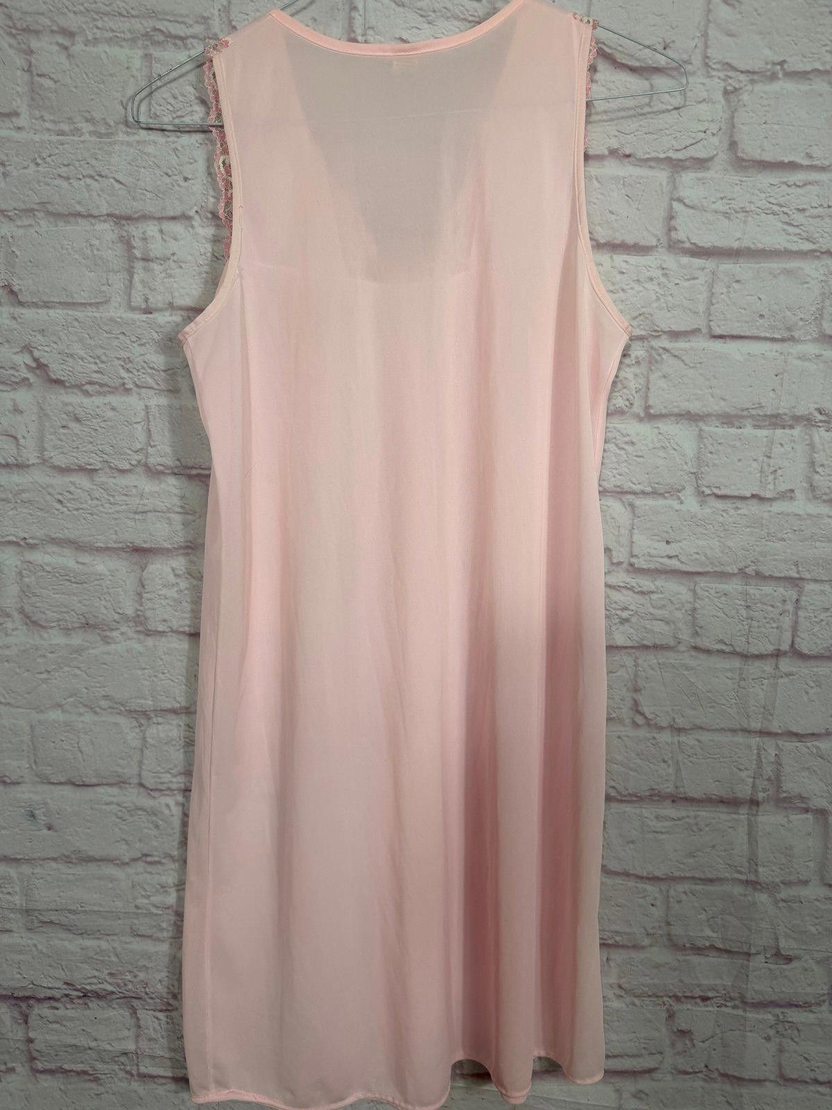 Other Vintage Radcliffe Pink Lace Trim Medium Nightgown Size ONE SIZE - 8 Thumbnail