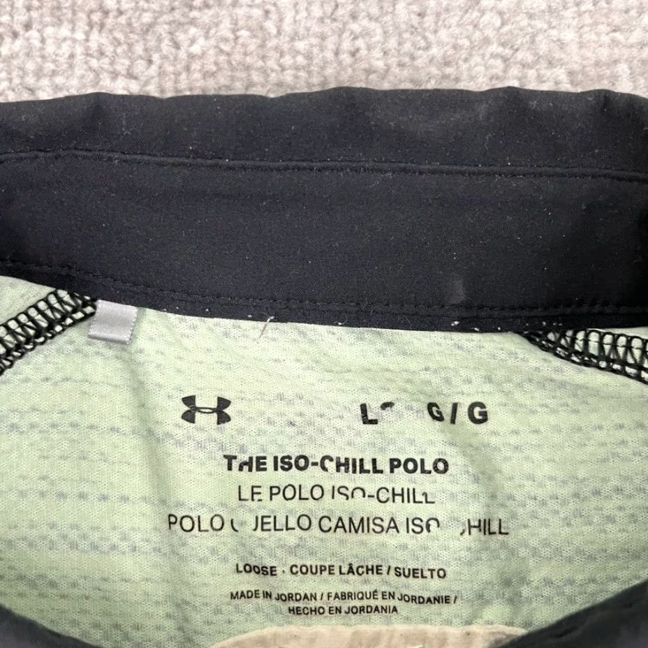 Under Armour VINTAGE UNDER ARMOUR Polo Shirt Mens Large ISO-CHILL Golf Performance Sport Green Black Size US L / EU 52-54 / 3 - 2 Thumbnail