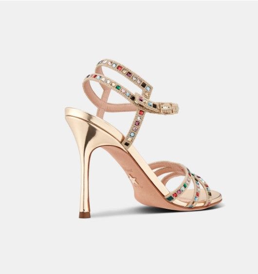 Dior o1w1db10924 Gem Heeled Sandal in Golden Size US 6 / IT 36 - 3 Thumbnail