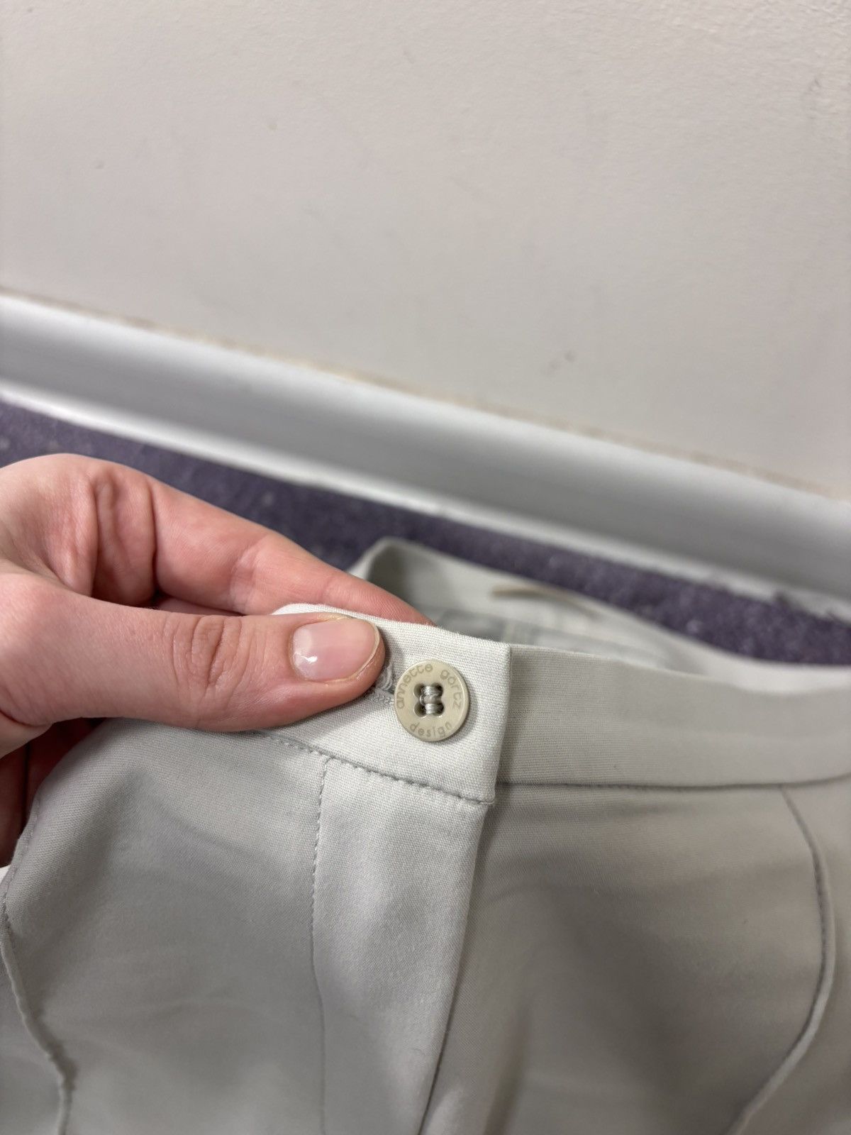 Annette Gortz Annette Gortz Women’s Light Grey Cotton Blend Pants Trousers Size 28" / US 6 / IT 42 - 6 Thumbnail