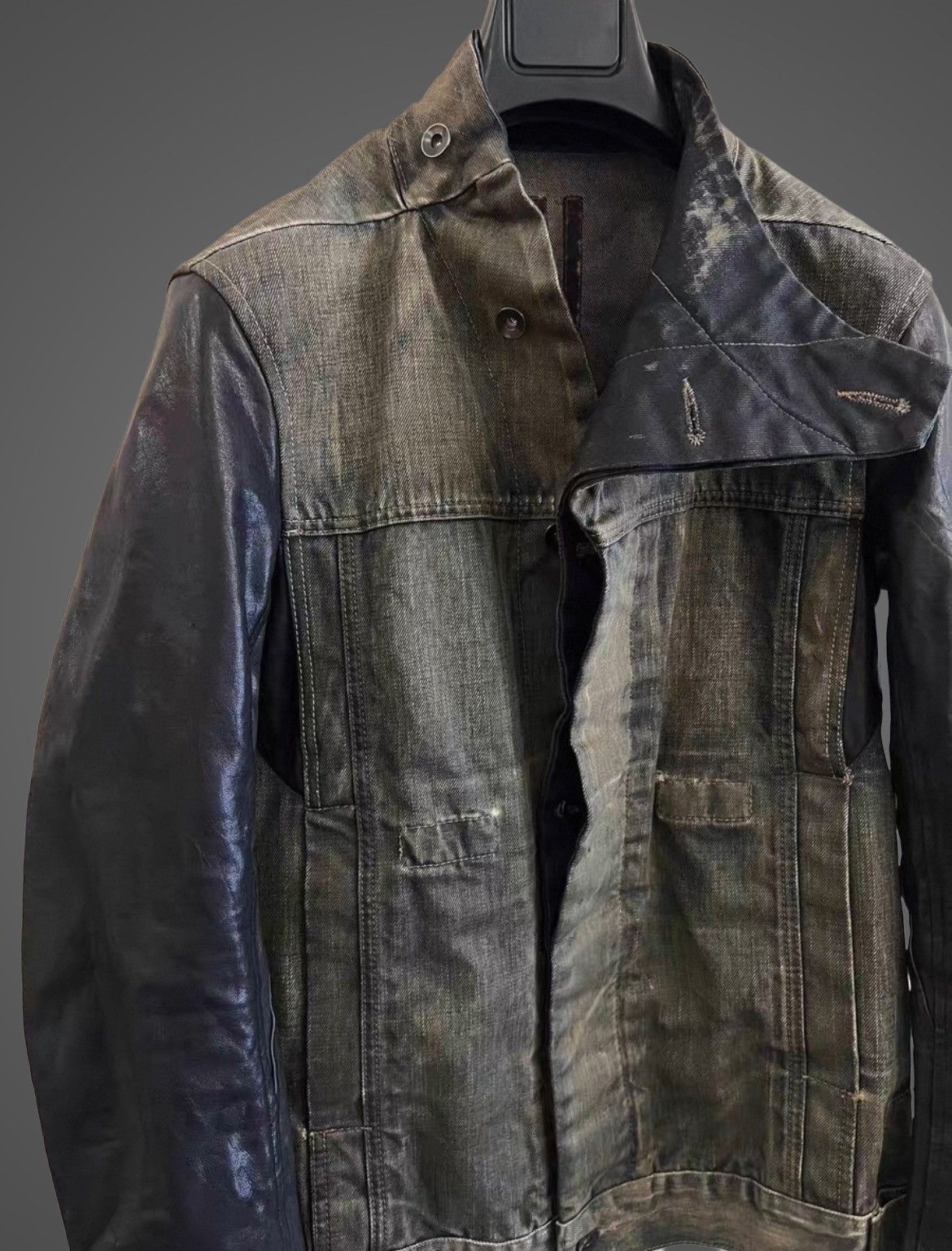 Rick Owens Rick Owens Dark Dust Hybrid Leather Slave Jacket from SS10 Size US S / EU 44-46 / 1 - 6 Thumbnail