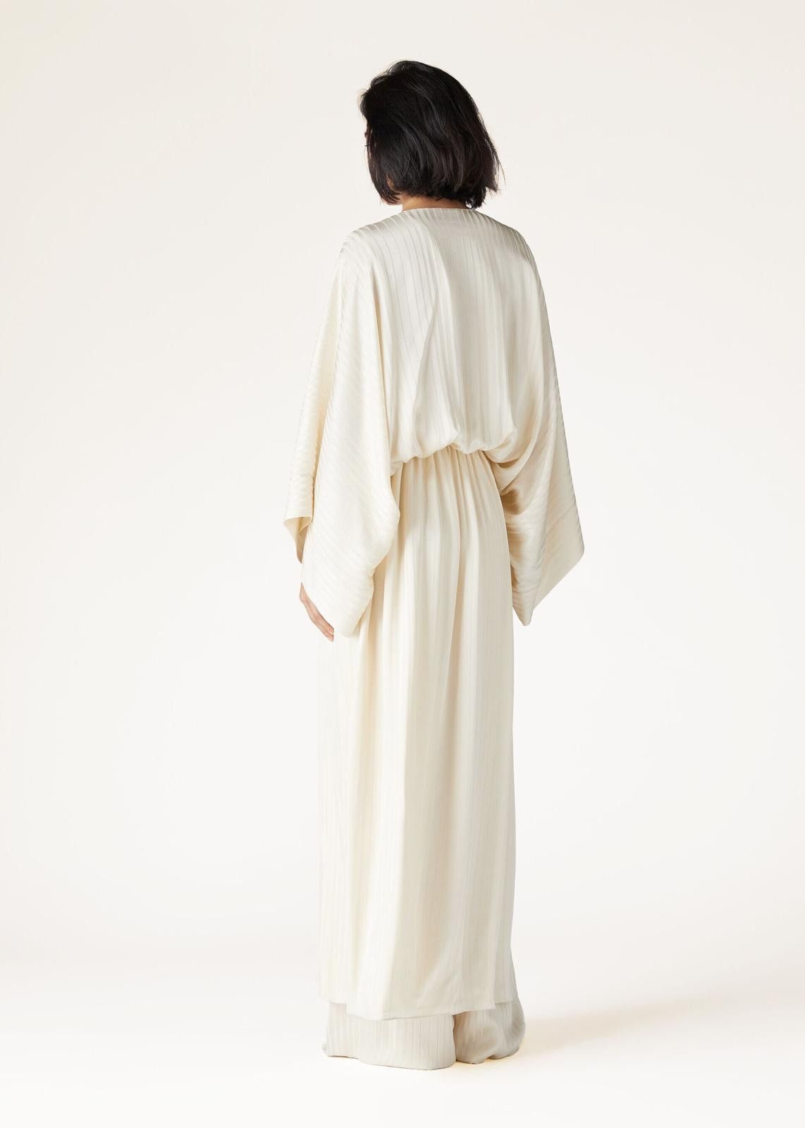 Loro Piana o1srvl11e0125 FAN8315 Ainy Ocean Silk Dress in Off White Size M / US 6-8 / IT 42-44 - 5 Thumbnail