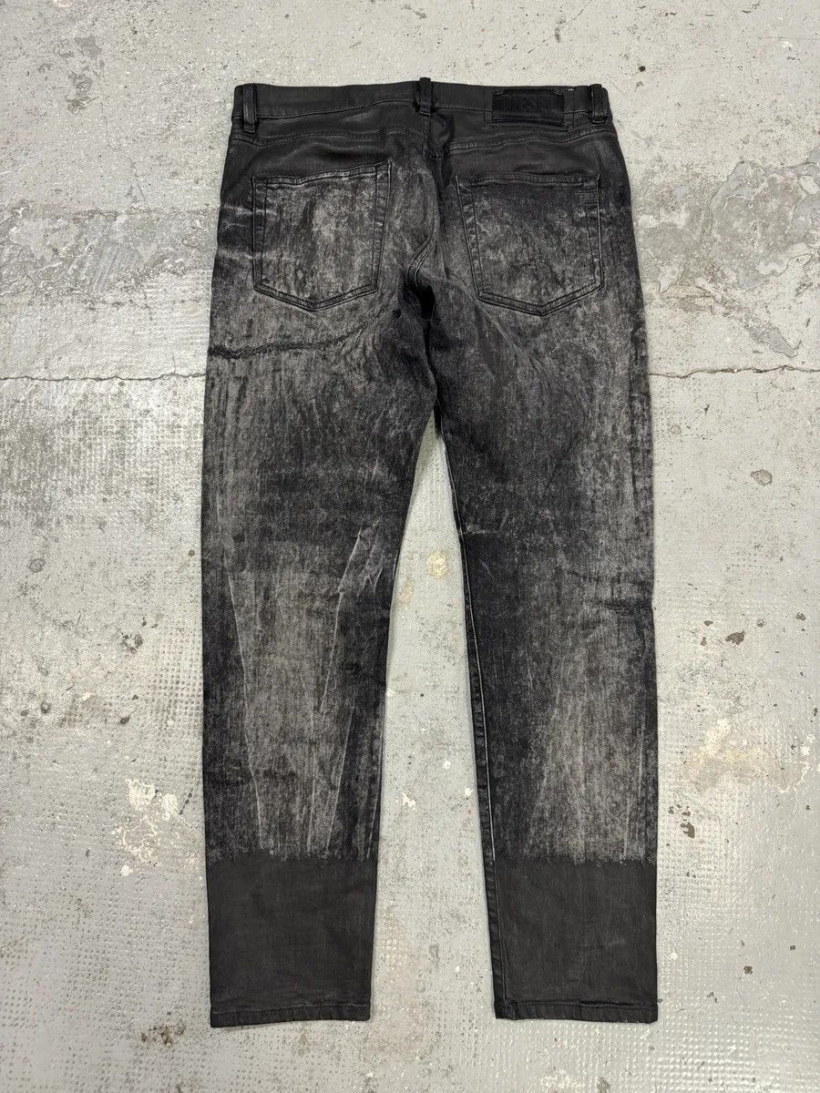 Diesel Diesel Black Bleached Effect Coated Slim Jeans Size US 33 - 2 Thumbnail