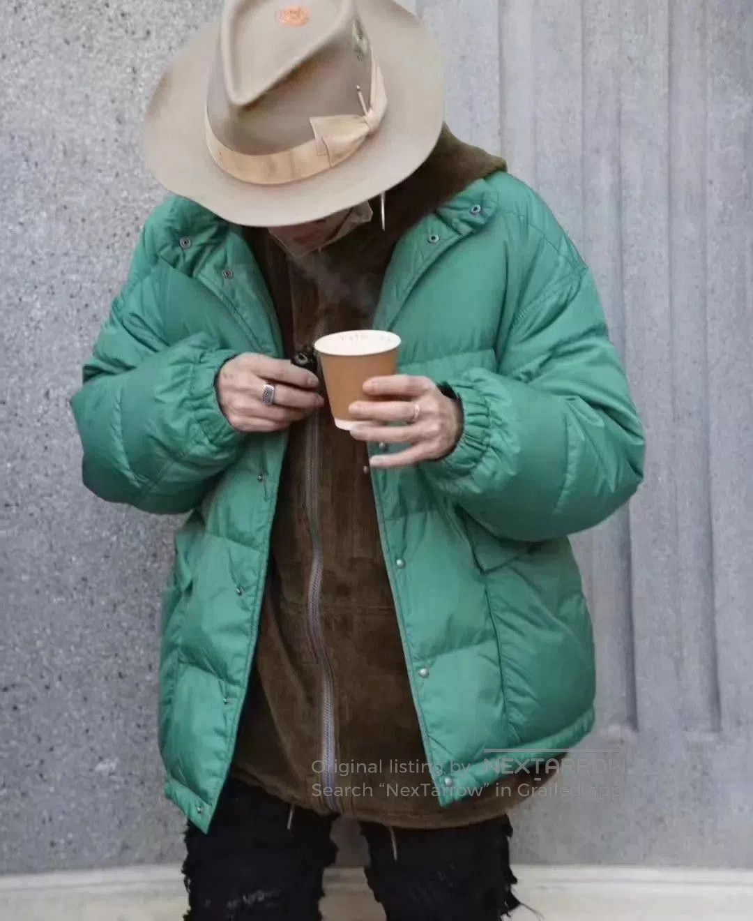 Visvim Green Puffer Jacket with Pockets, Size L. Size US L / EU 52-54 / 3 - 8 Thumbnail