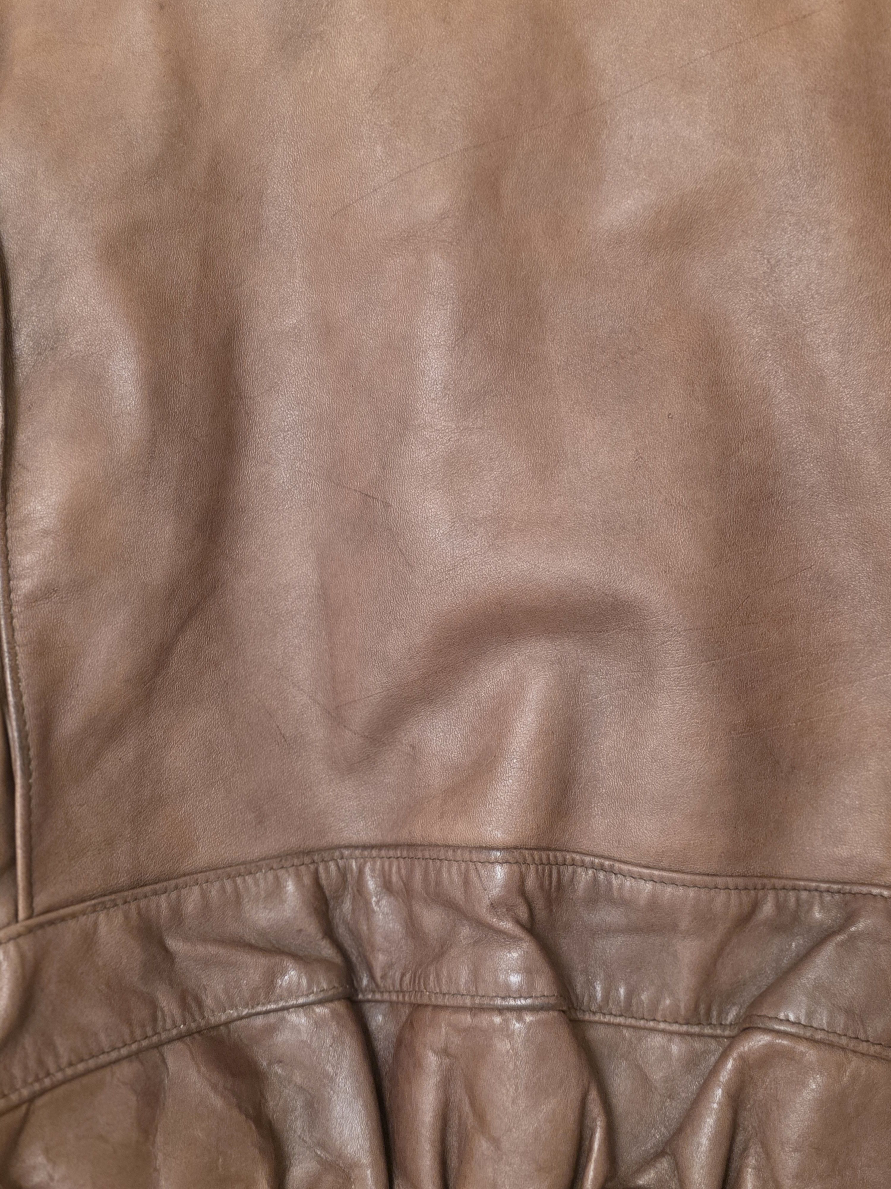 Schott Schott A-2 Leather Flight Jacket Vintage Brown USA Made Size US L / EU 52-54 / 3 - 3 Thumbnail