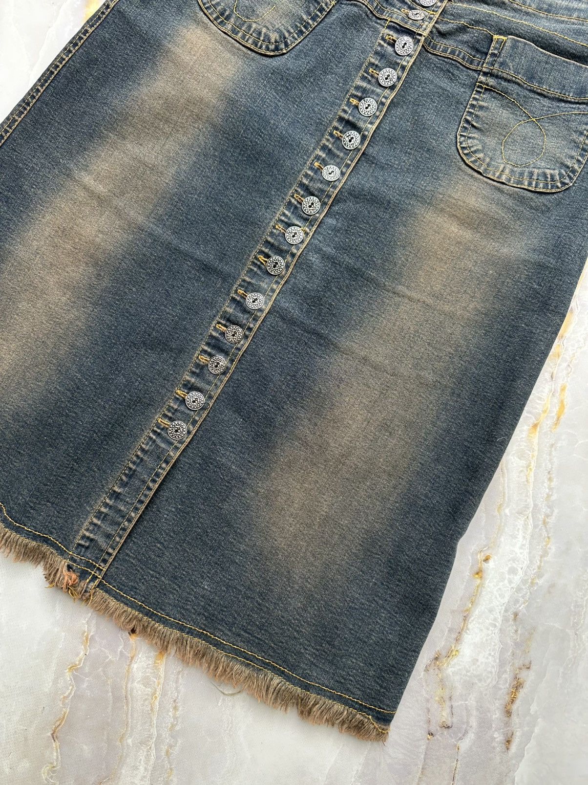 Vintage Knee Length Denim Skirt