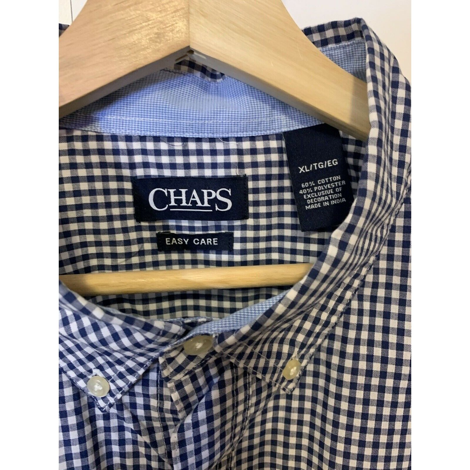 Chaps Chaps Men's Sz XL Button up Shirt Easy Care Blue Long Sleeve Size US XL / EU 56 / 4 - 2 Thumbnail