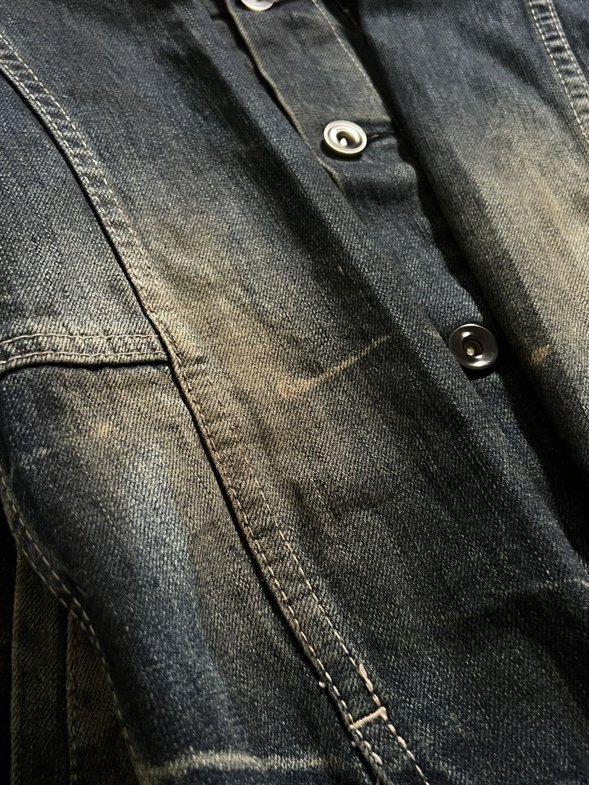GOSTAR DE FUGA FUGA Mud Dye Distressed Denim Jacket vkei Archive 00s y2k Size US XS / EU 42 / 0 - 11 Thumbnail