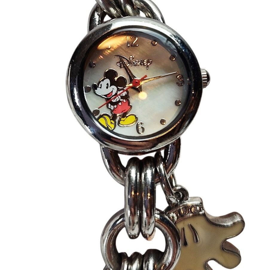 Disney Disney Mickey Mouse Charm Bracelet Watch Silver Glove Dangle Size ONE SIZE - 1 Thumbnail