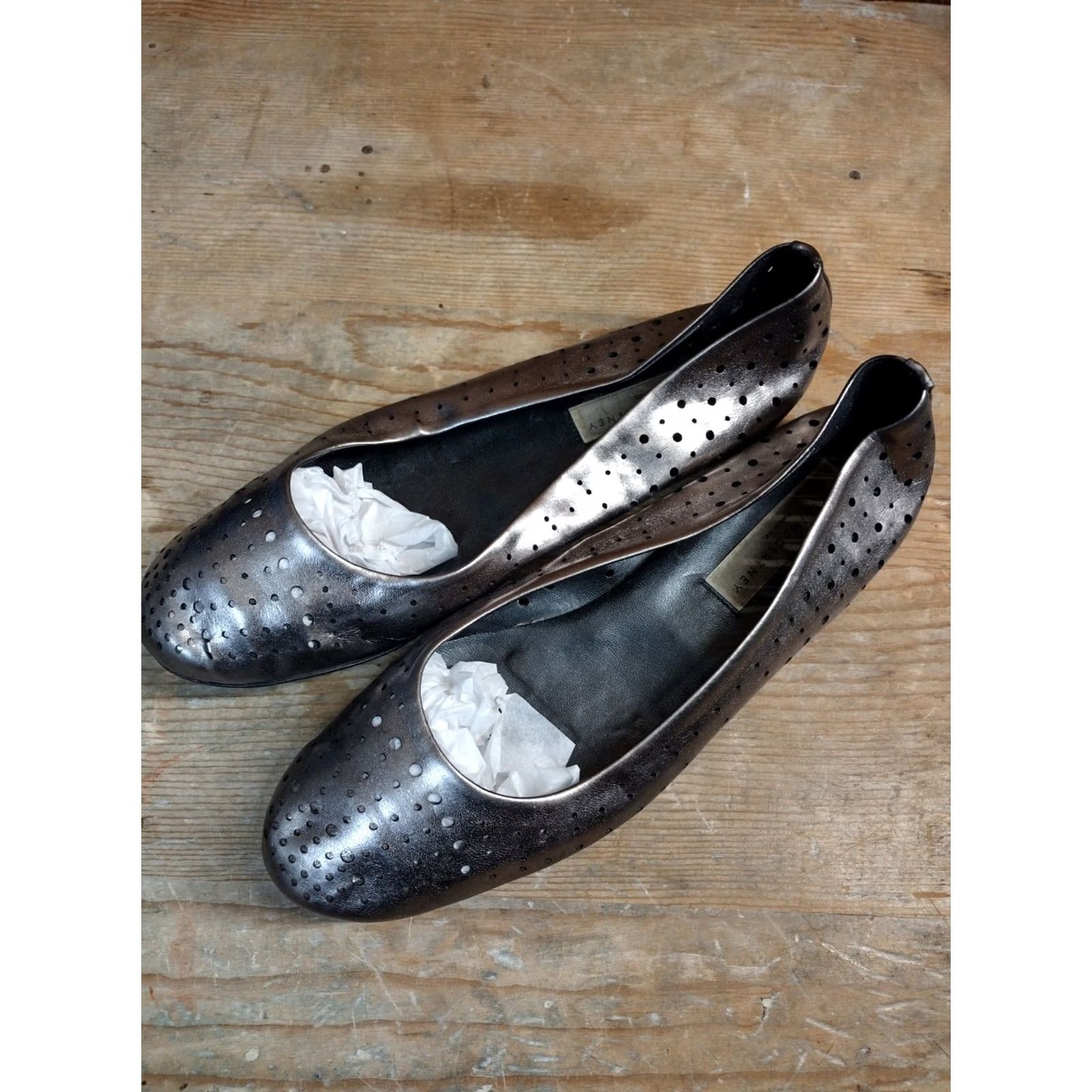 Stella McCartney Stella McCartney Ballet Flats Prism Rose gunmetal silver Round Toe Slip On 9.5 Womens Flats Ballet Multicolor Silver Round Toe Casual Size US 10 / IT 40 - 2 Thumbnail