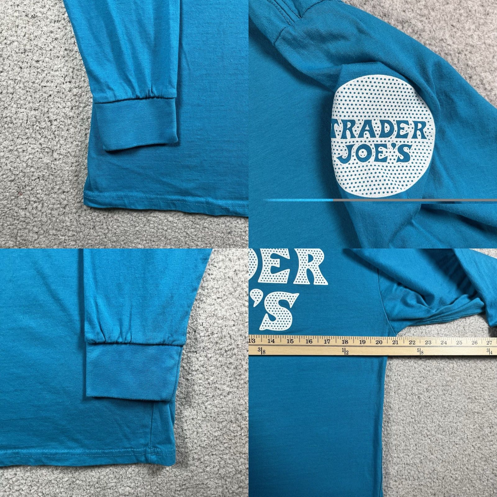 Vintage Trader Joes Shirt Mens L Blue Long Sleeve Crew Work Logo T-Shirt Classic Flower All Seasons Size US L / EU 52-54 / 3 - 8 Thumbnail