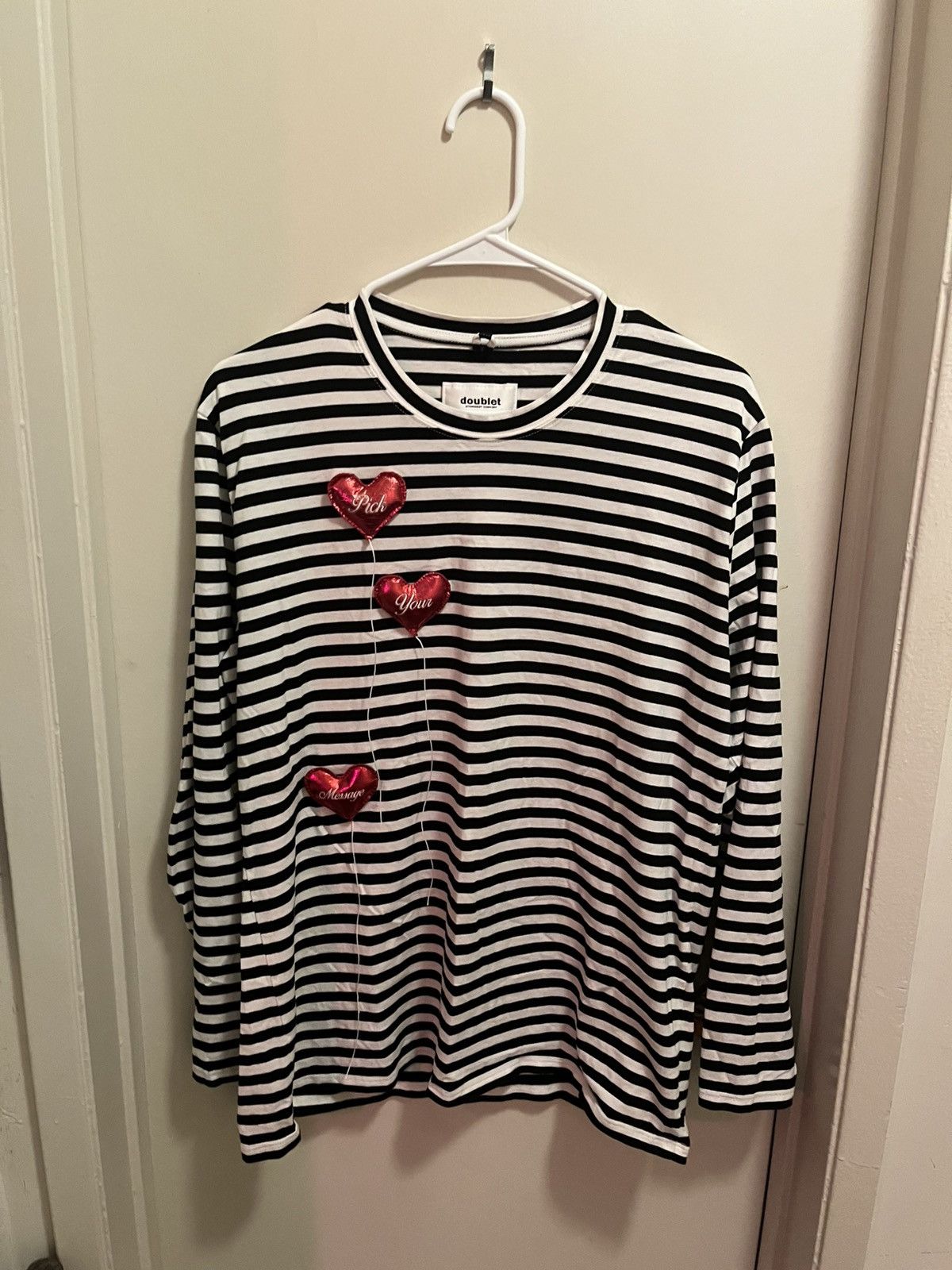 small doublet i miss you balloon shirt