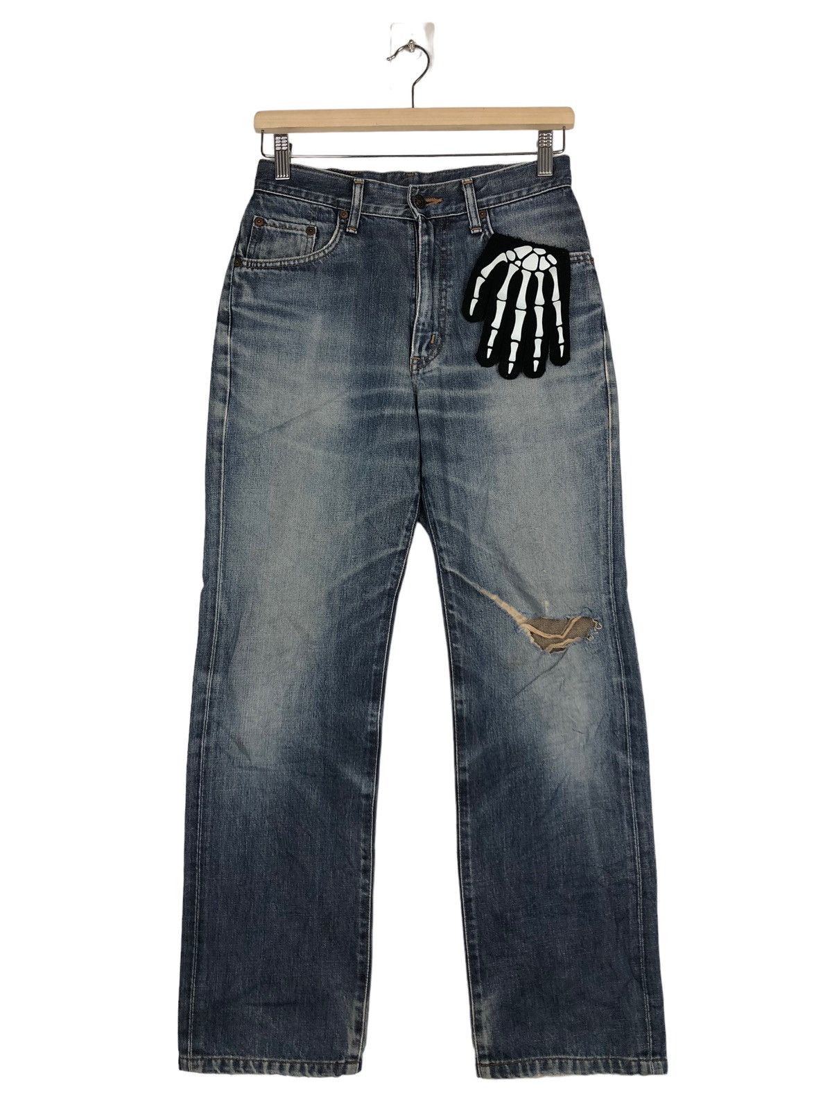 Edwin 🔥90’s BINTAGE JEANS 503 EDWIN DISTRESSED PUNK DESIGN Size US 26 / EU 42 - 1 Thumbnail