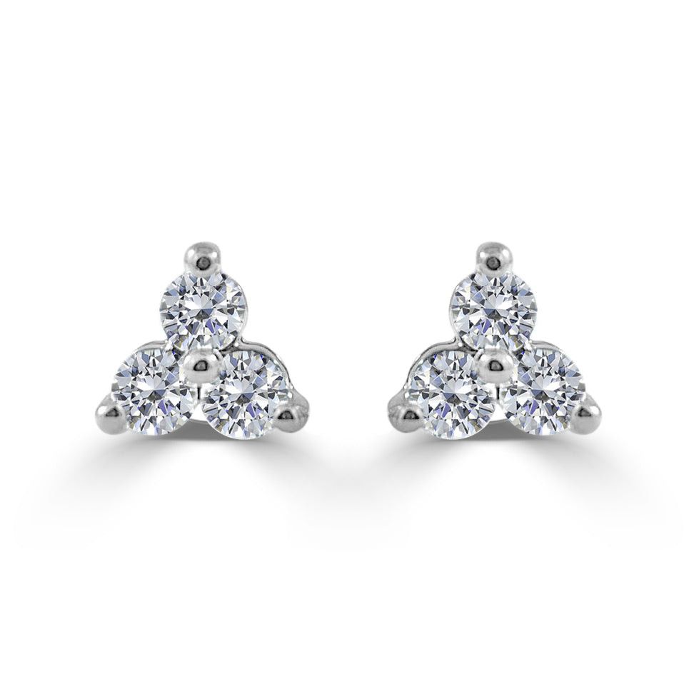 Other 14k White Gold & Diamond Stud Earrings Size ONE SIZE - 1 Thumbnail