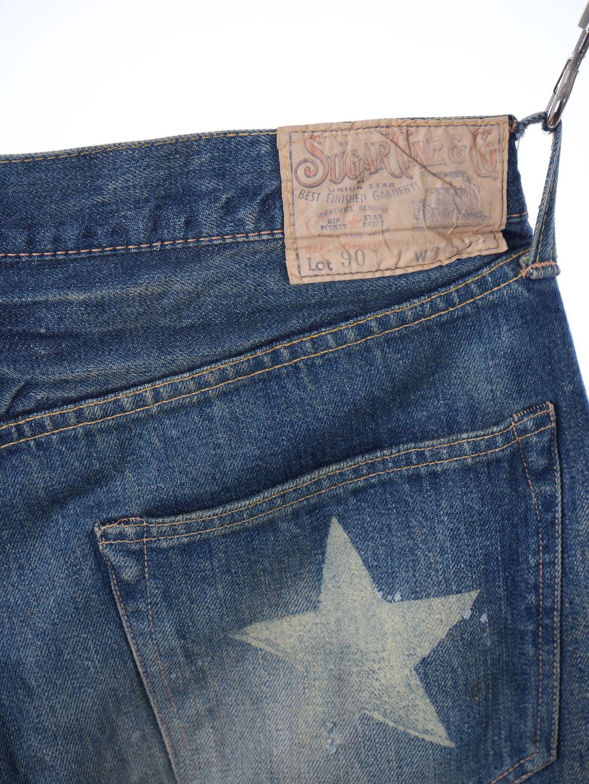 Sugar Cane Sugarcane 901 Wash Selvedge Lone Star Distressed Denim Jeans Size US 34 / EU 50 - 5 Thumbnail