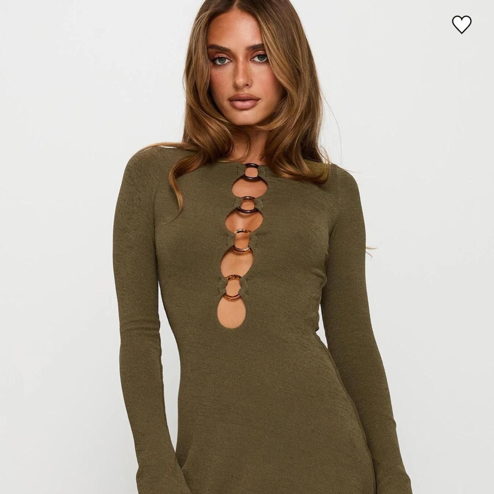 Other Princess Polly Dejonge Ring Mini Dress Olive Size XS / US 0-2 / IT 36-38 - 2 Thumbnail
