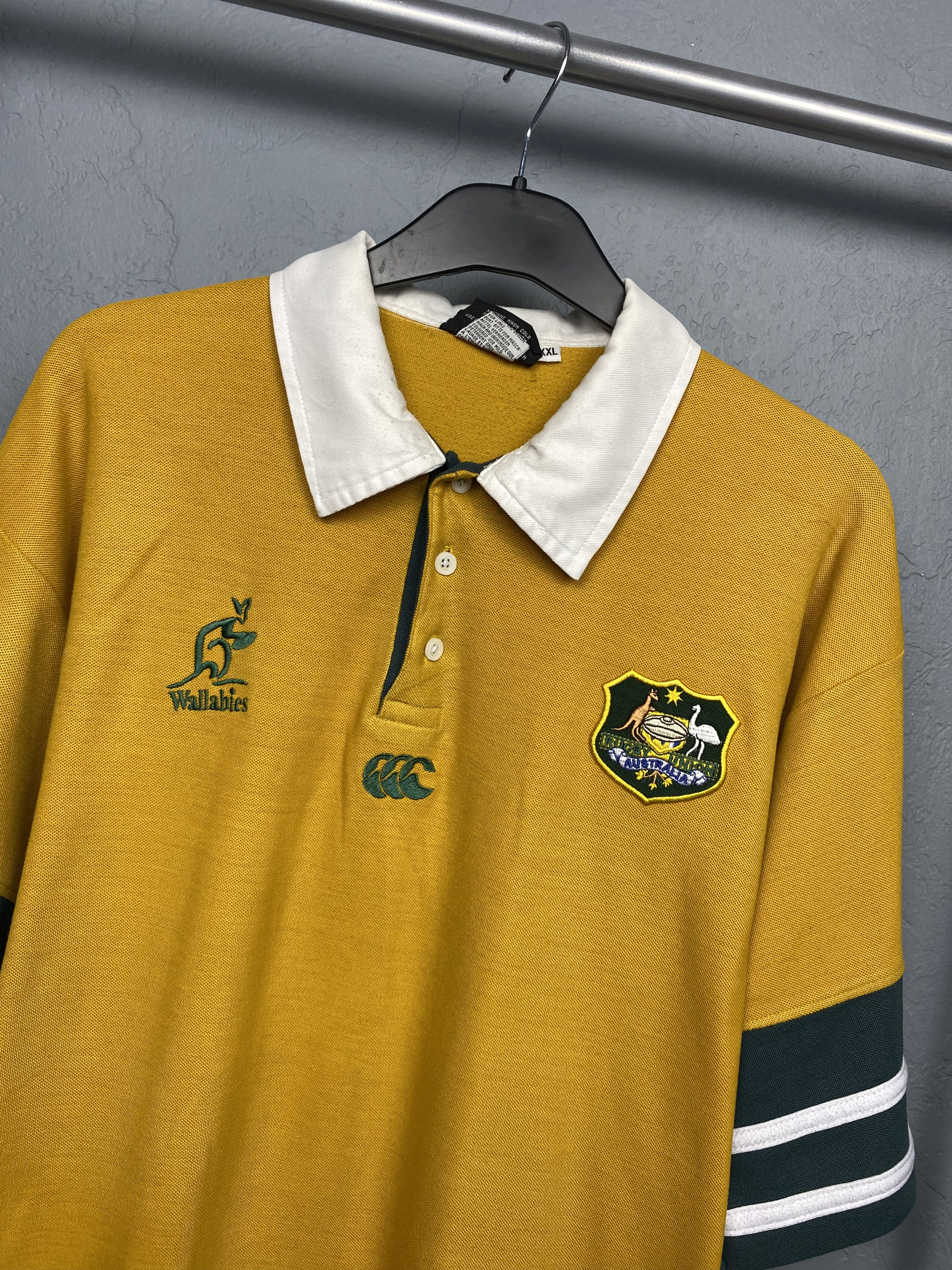 Canterbury of New Zealand × Vintage Wallabies Australia Rugby 2000 Vintage Polo Shirt Jersey Size US XXL / EU 58 / 5 - 2 Thumbnail