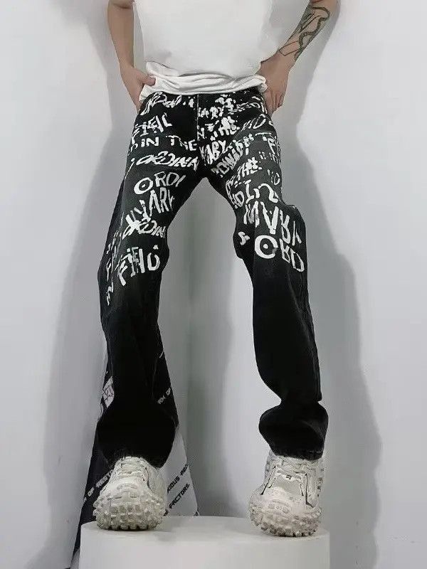 Japanese Brand Retro loose wide leg casual jeans Size US 32 / EU 48 - 3 Thumbnail