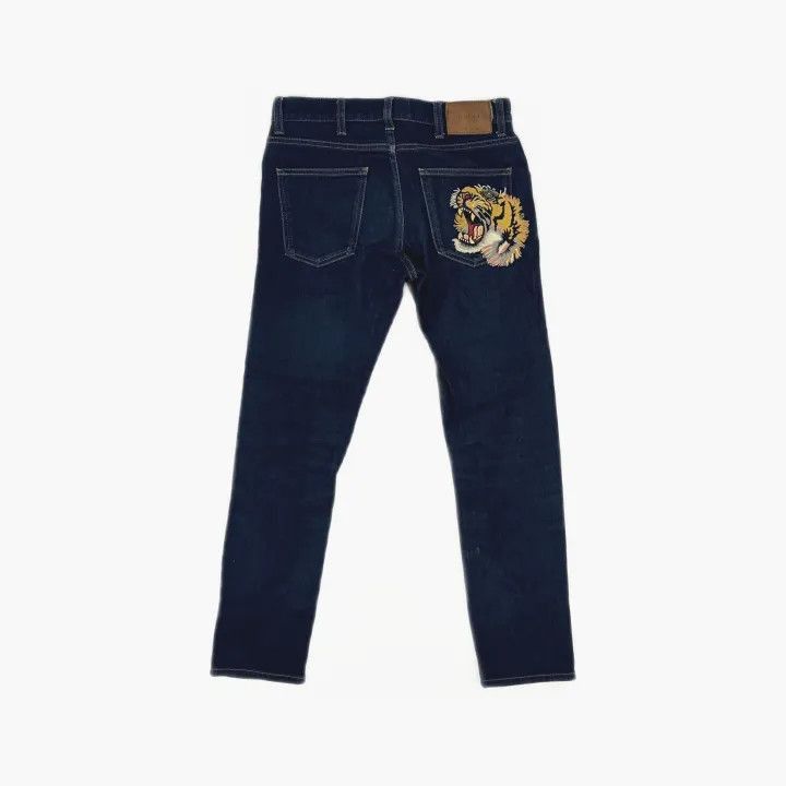Gucci Gucci Gucci Blue Tiger Print Straight Leg Jeans -2506 Size US 30 / EU 46 - 3 Thumbnail