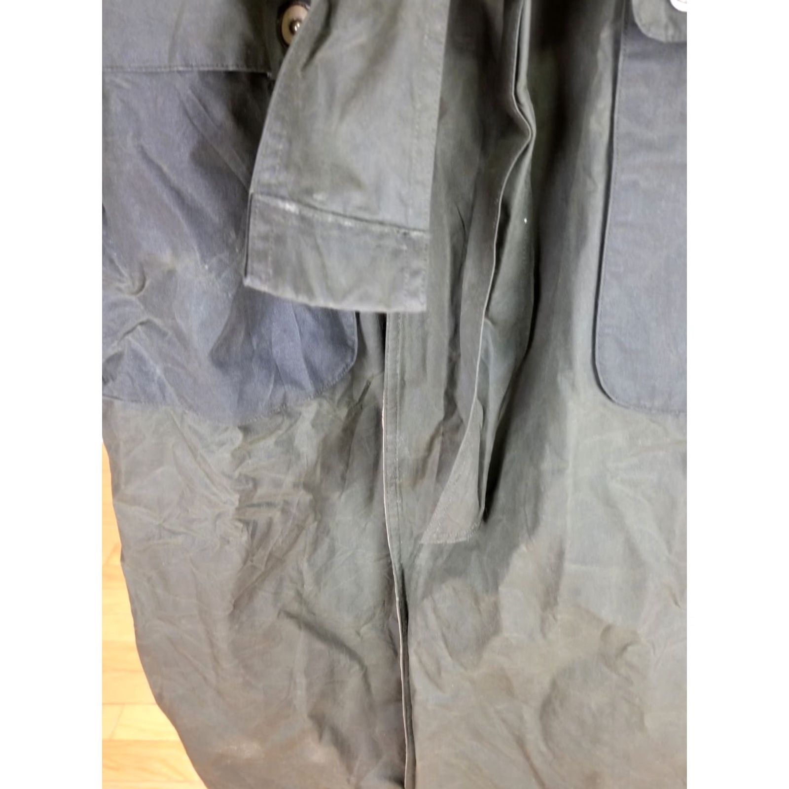 Vintage VINTAGE Willis & Geiger OIL WAXED TRENCH COAT Wool Lining SZ LARGE Coat Men Green Wool Lining Waxed Trench Coat 90s Mens Size US L / EU 52-54 / 3 - 6 Thumbnail