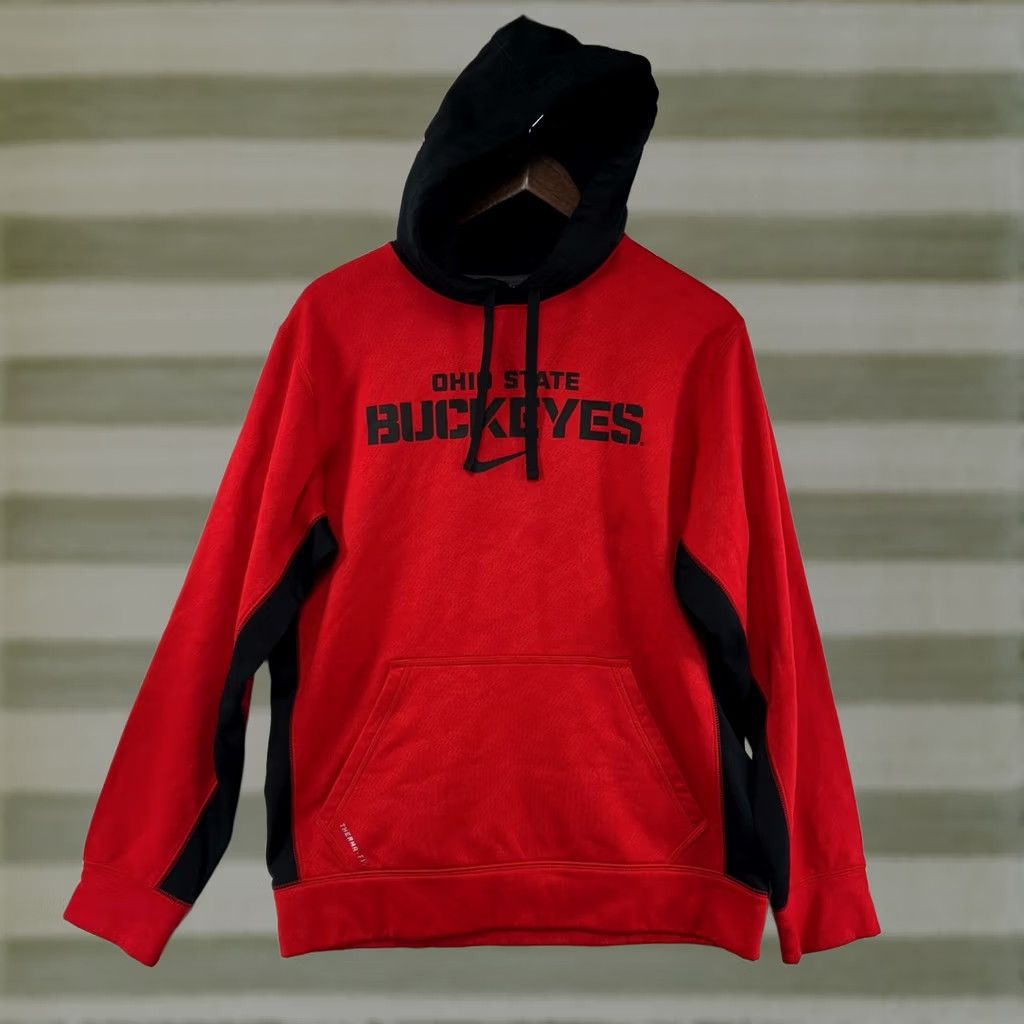 Nike Nike Buckeyes Hoodie Mens S Red Black Therma-FIT Pullover Sweatshirt Size US S / EU 44-46 / 1 - 1 Thumbnail