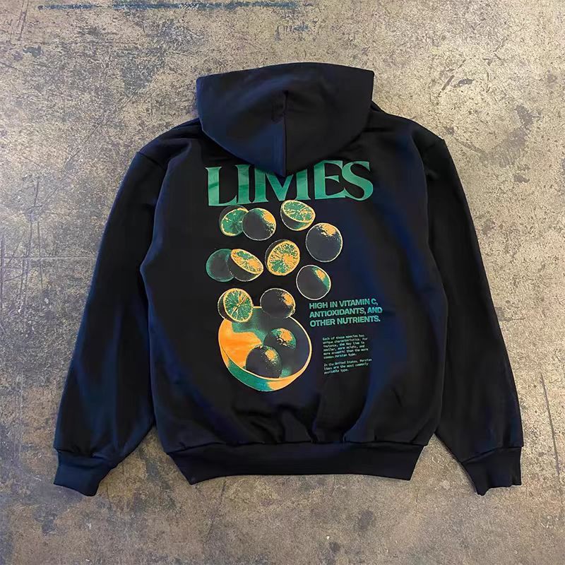 Japanese Brand Black vintage lemon print hoodie y2k Size US L / EU 52-54 / 3 - 1 Thumbnail