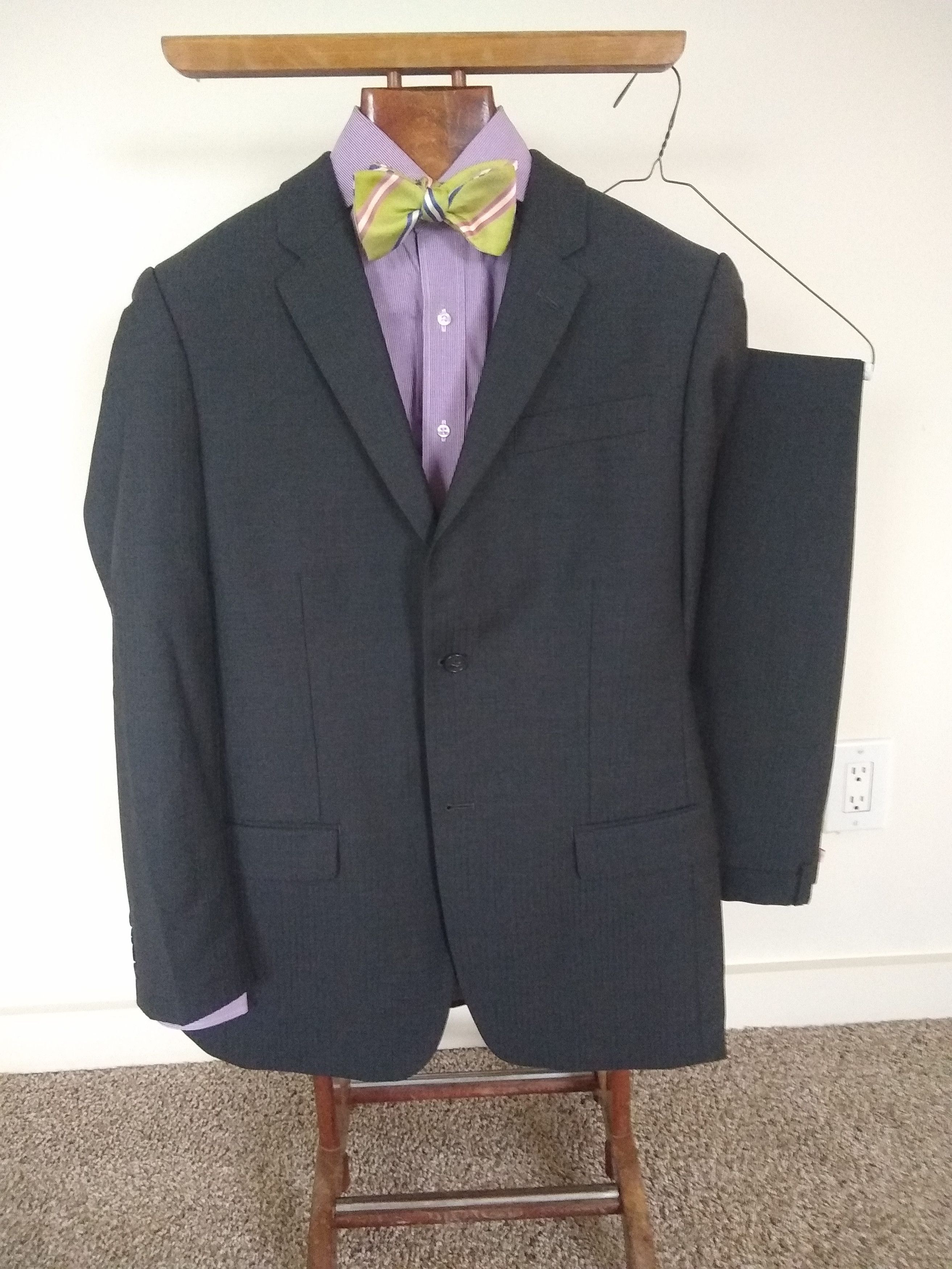 Calvin Klein Navy & Navy Pinstripe Suit Size 40R - 1 Thumbnail