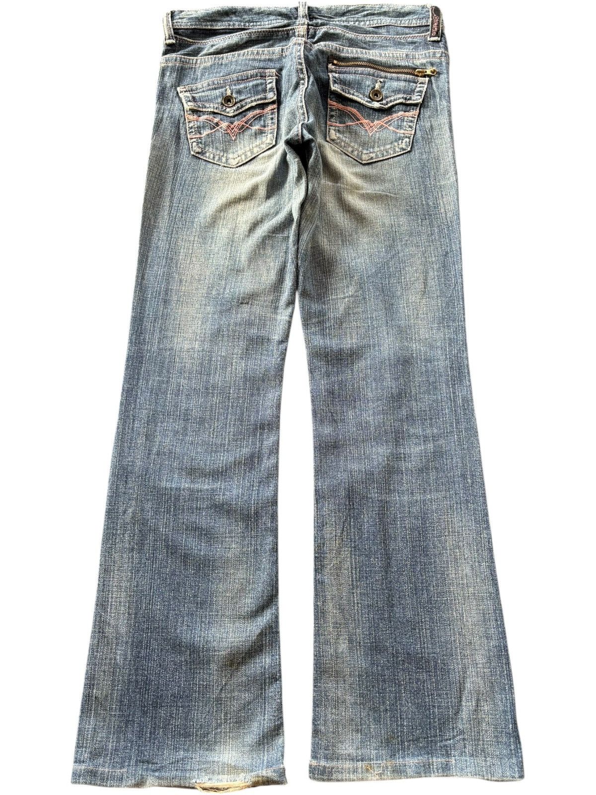 Hysteric Glamour Vintage Japanese Brand Mud Wash Distress Flare Jeans Size 30" / US 8 / IT 44 - 2 Thumbnail